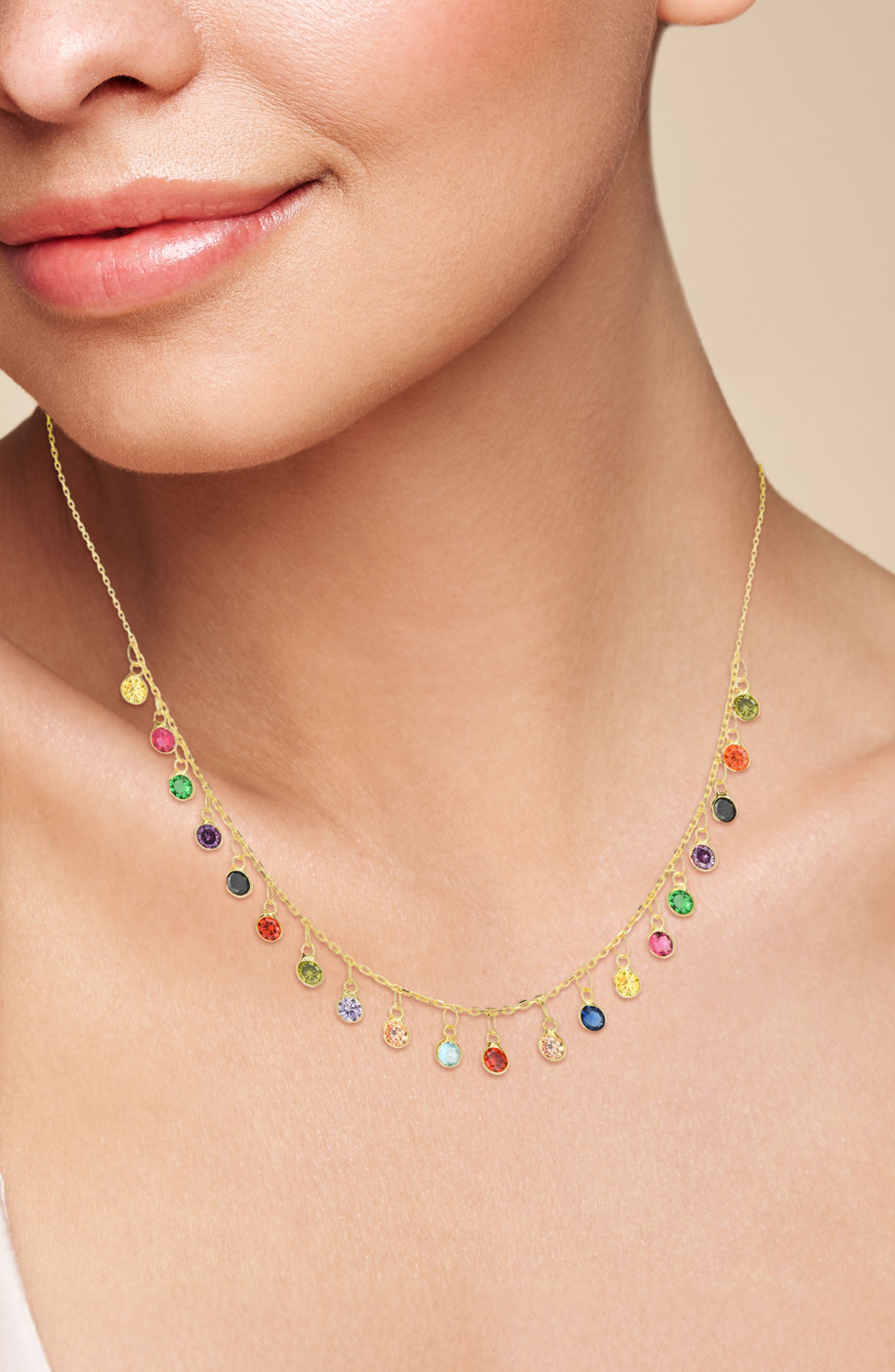 SPHERA MILANO Cubic Zirconia Charm Frontal Necklace