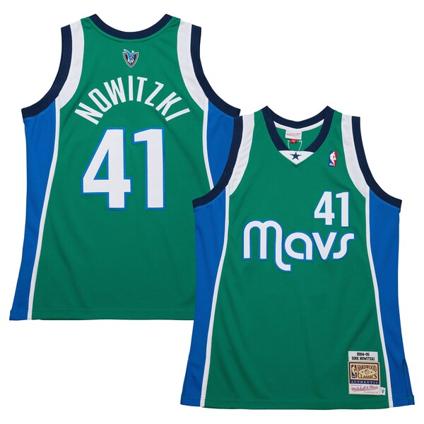 Dirk Nowitzki Dallas Mavericks  2004/05 Hardwood Classics Authentic Jersey - Green