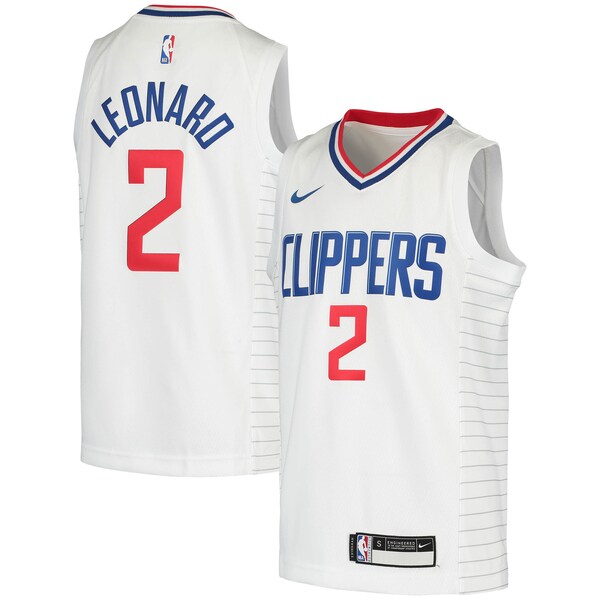 Kawhi Leonard LA Clippers Nike Youth 2020/21 Swingman Jersey - Association Edition - White/Royal