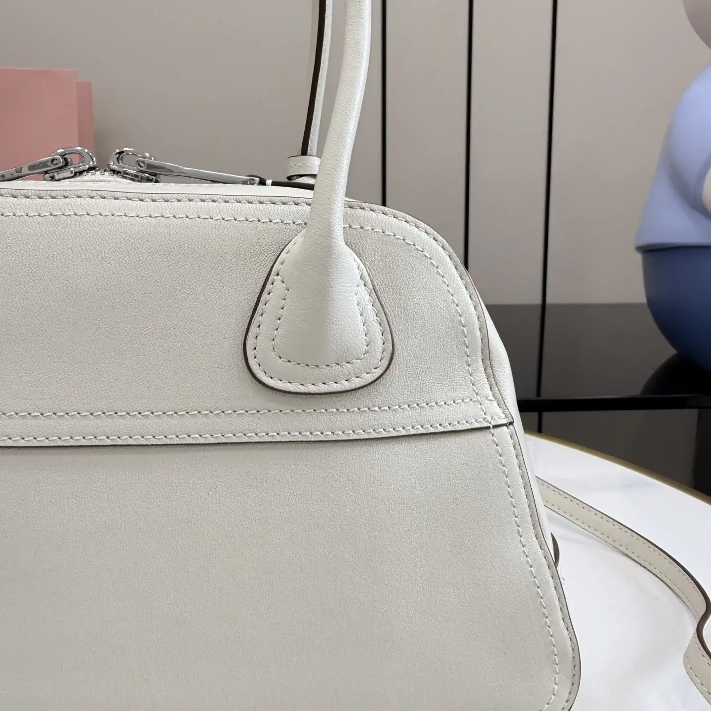 Miu Miu White Vivant Lambskin Top Handle Bag product photo from LabelPicks