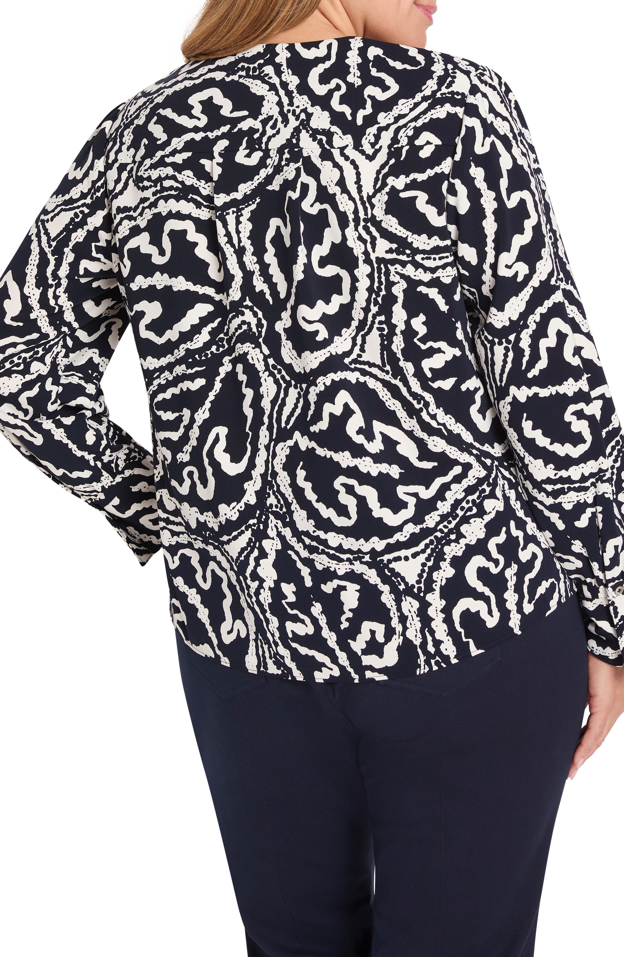 NIC+ZOE Leaf Print Crepe Top