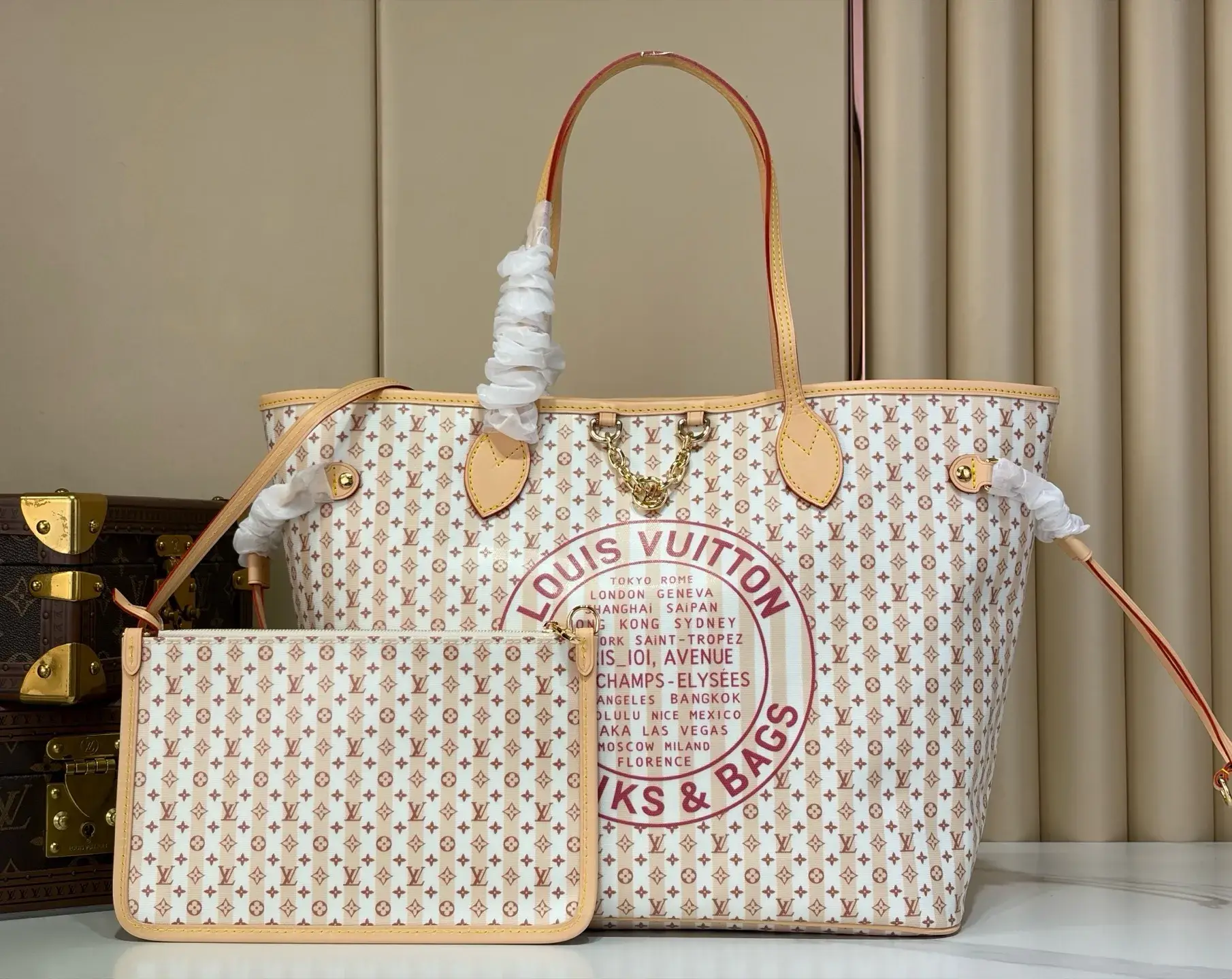 Louis Vuitton Red Neverfull Tote Bag product photo from LabelPicks