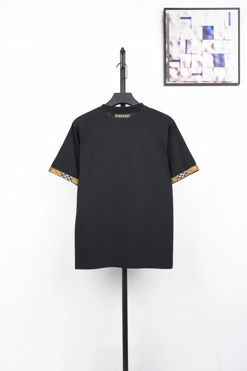 Burberry Black Check Sleeve Trim Crewneck T-Shirt product photo from LabelPicks