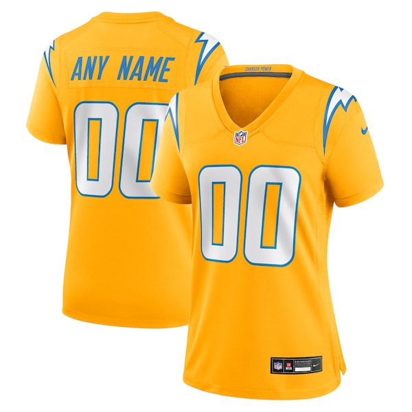 Los Angeles Chargers Nike Women's Alternate Charger Power Game Custom Jersey - Gold/Royal/Powder Blue