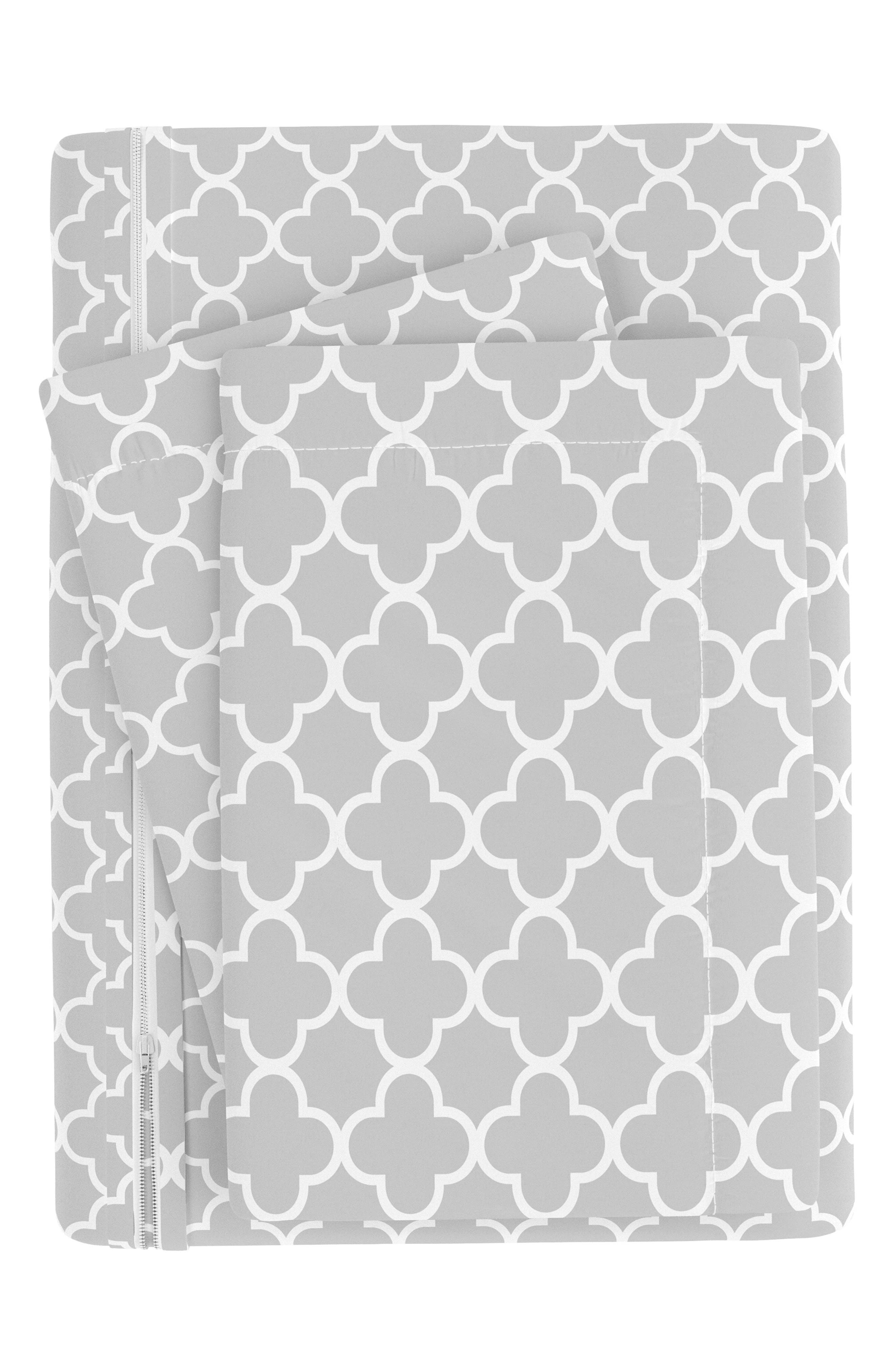 HOMESPUN IENJOY HOME Premium Ultra Soft Quadrafoil Pattern 3-Piece Duvet Cover Set