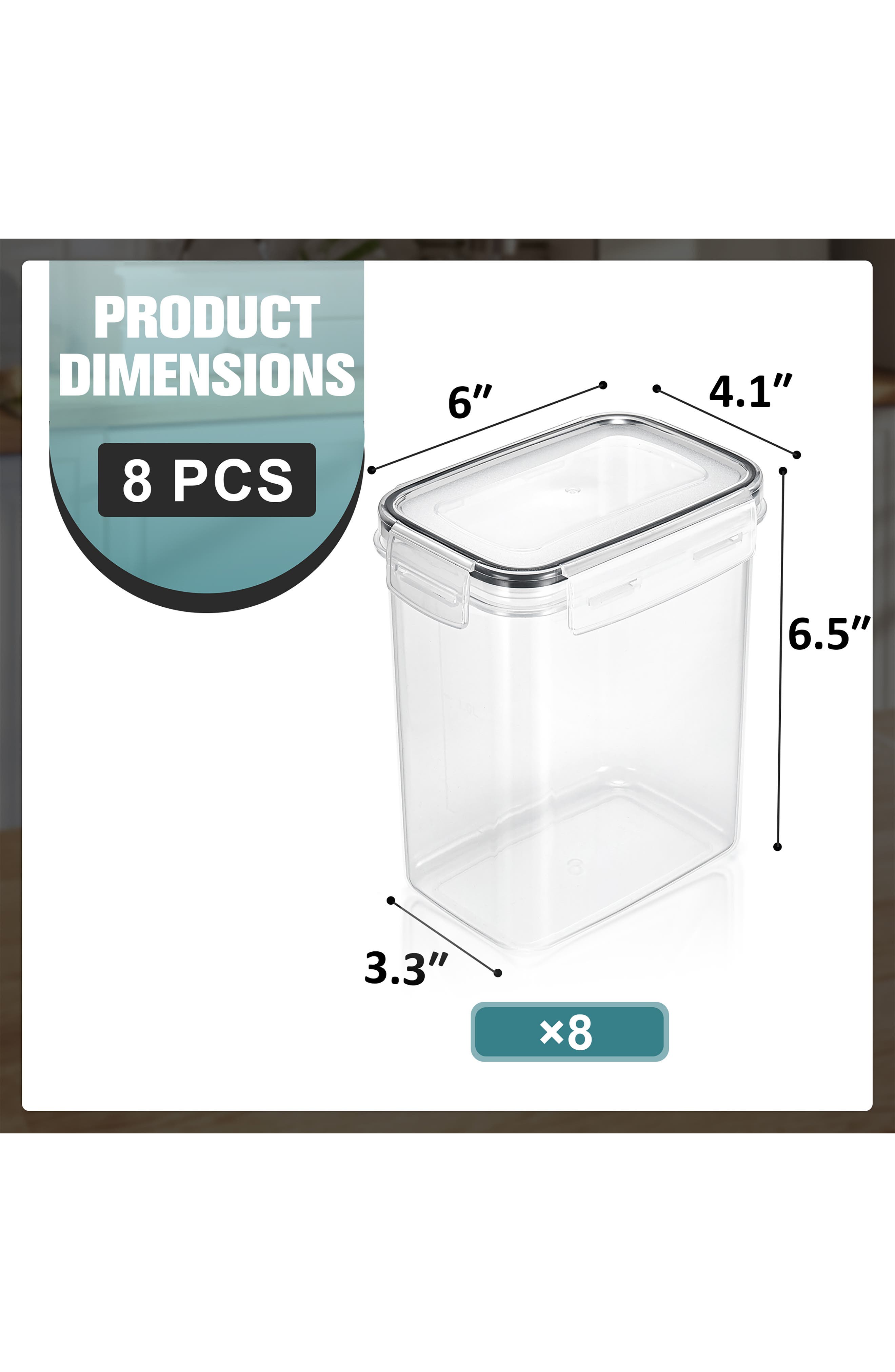 SORBUS 8-Pack Airtight Dry Food Storage Containers