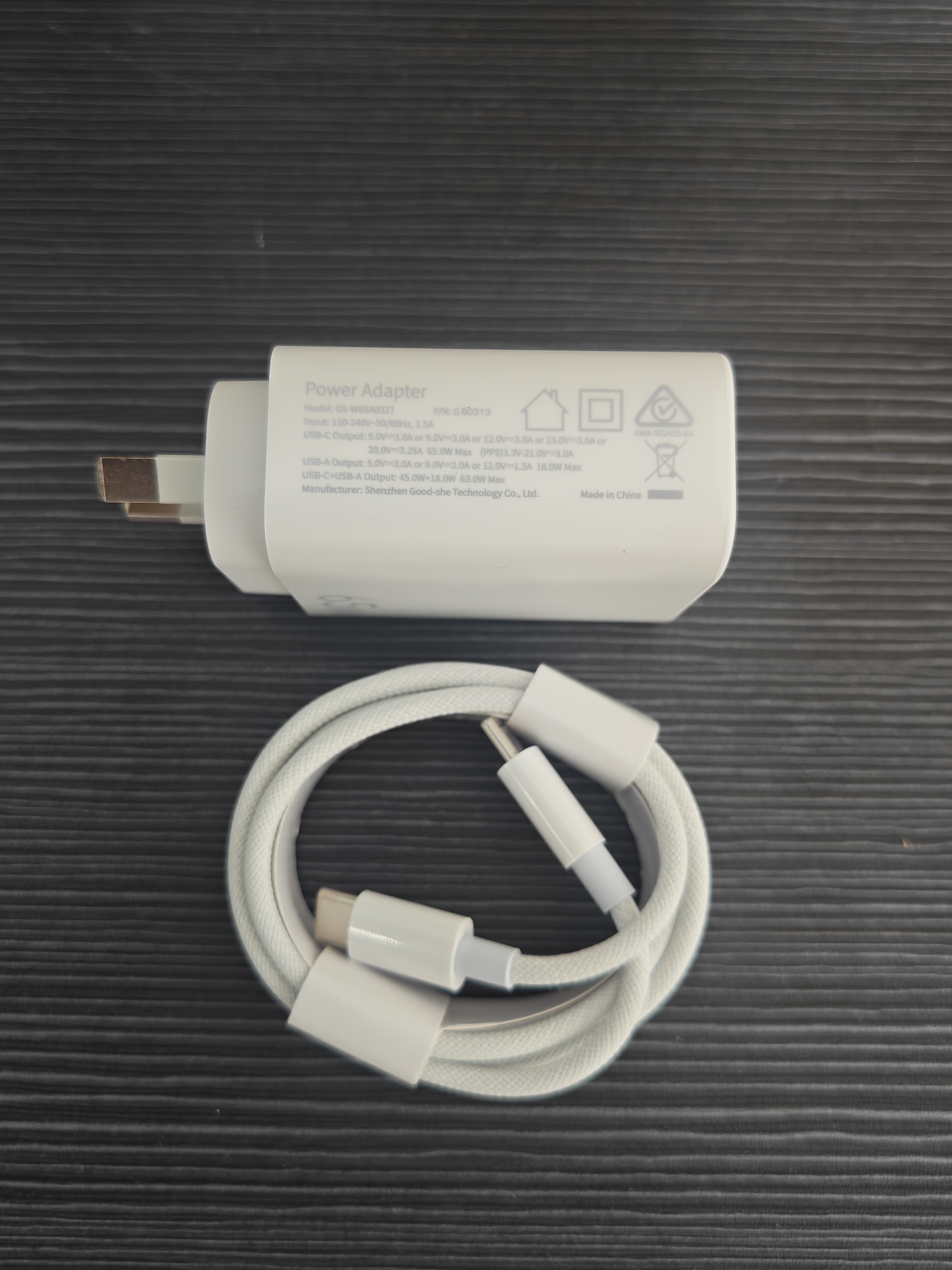 65W GaN Charger PD QC 2 Ports Portable Fast Charger Small Size with C - C 0384.2 - GreshamTech