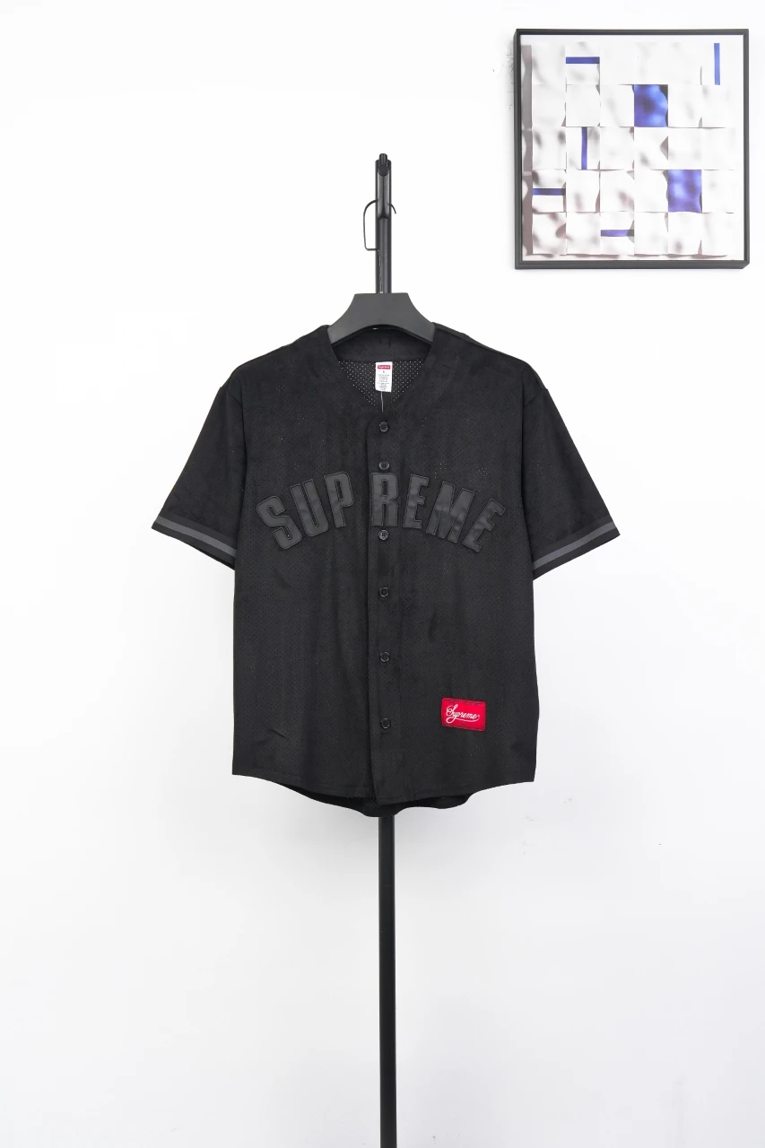 Supreme Black Suede Mesh Baseball Jersey product photo from LabelPicks