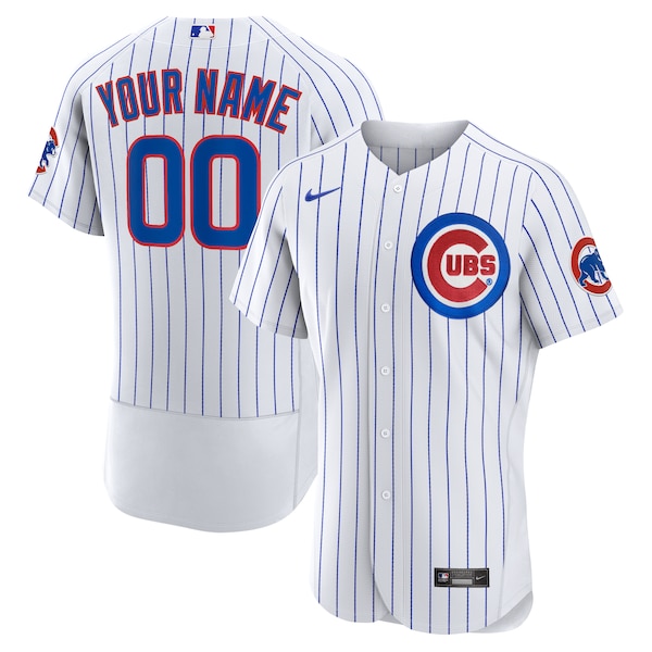Chicago Cubs Nike Home Authentic Custom Jersey - White