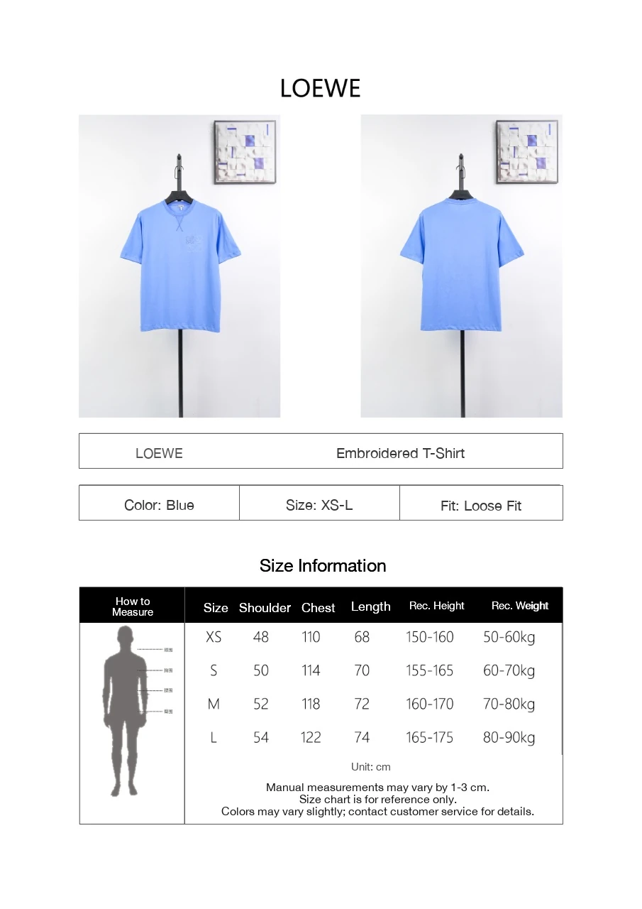 LOEWE Blue Tonal Anagram Embroidered T-Shirt product photo from LabelPicks