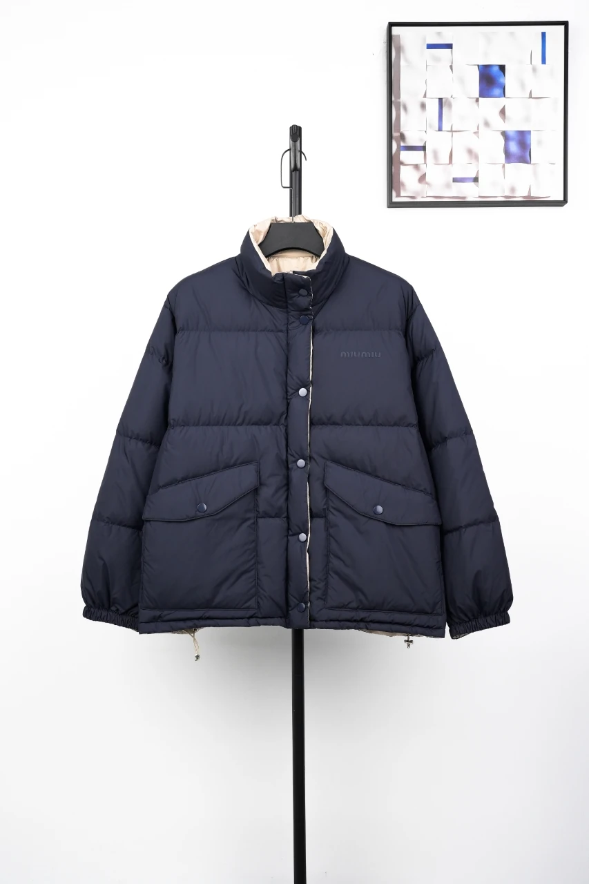 Miu Miu Navy Logo Reversible Down Jacket product photo from LabelPicks