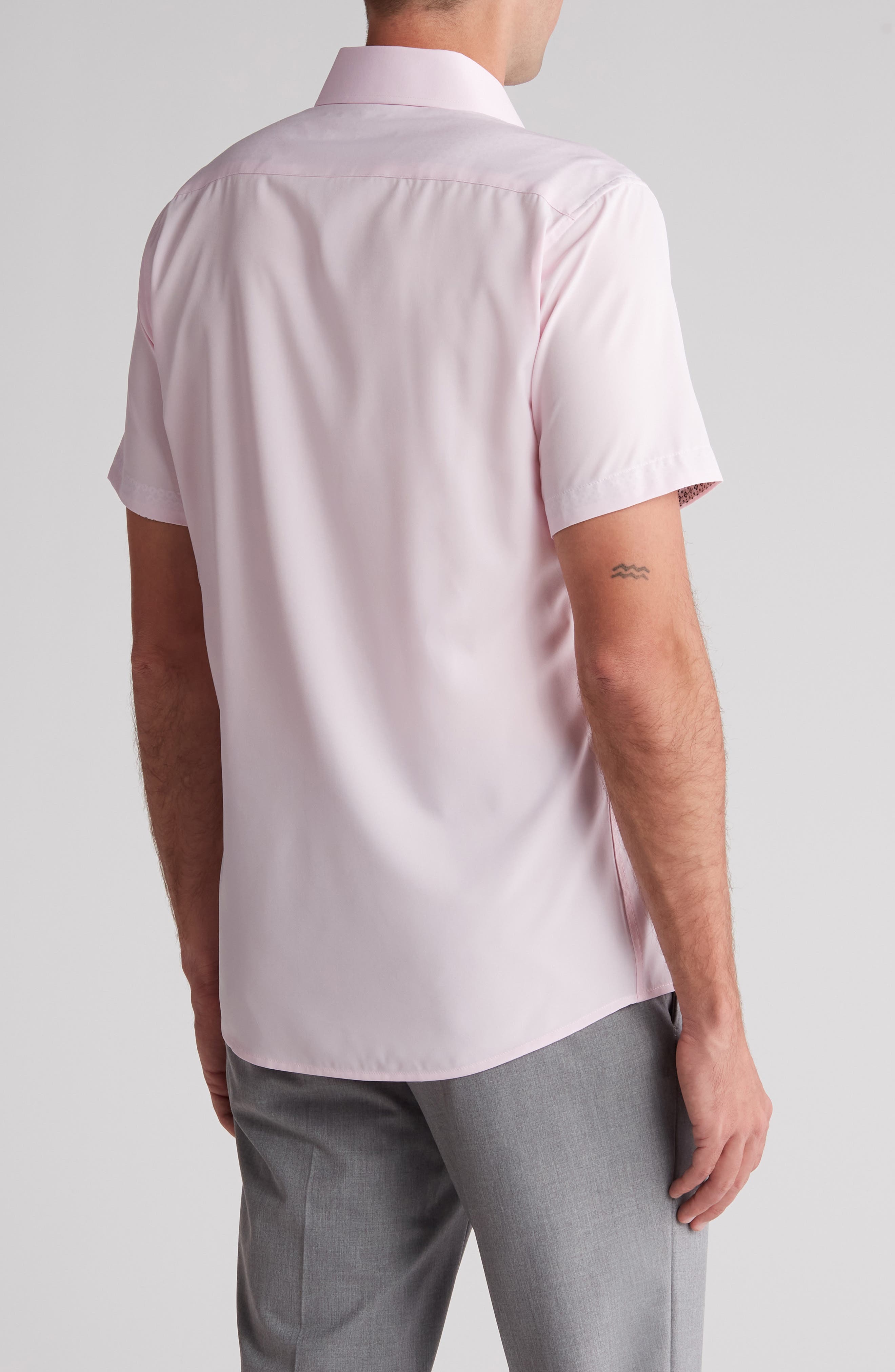 TOM BAINE Slim Fit Performance Short Sleeve Button-Up Shirt