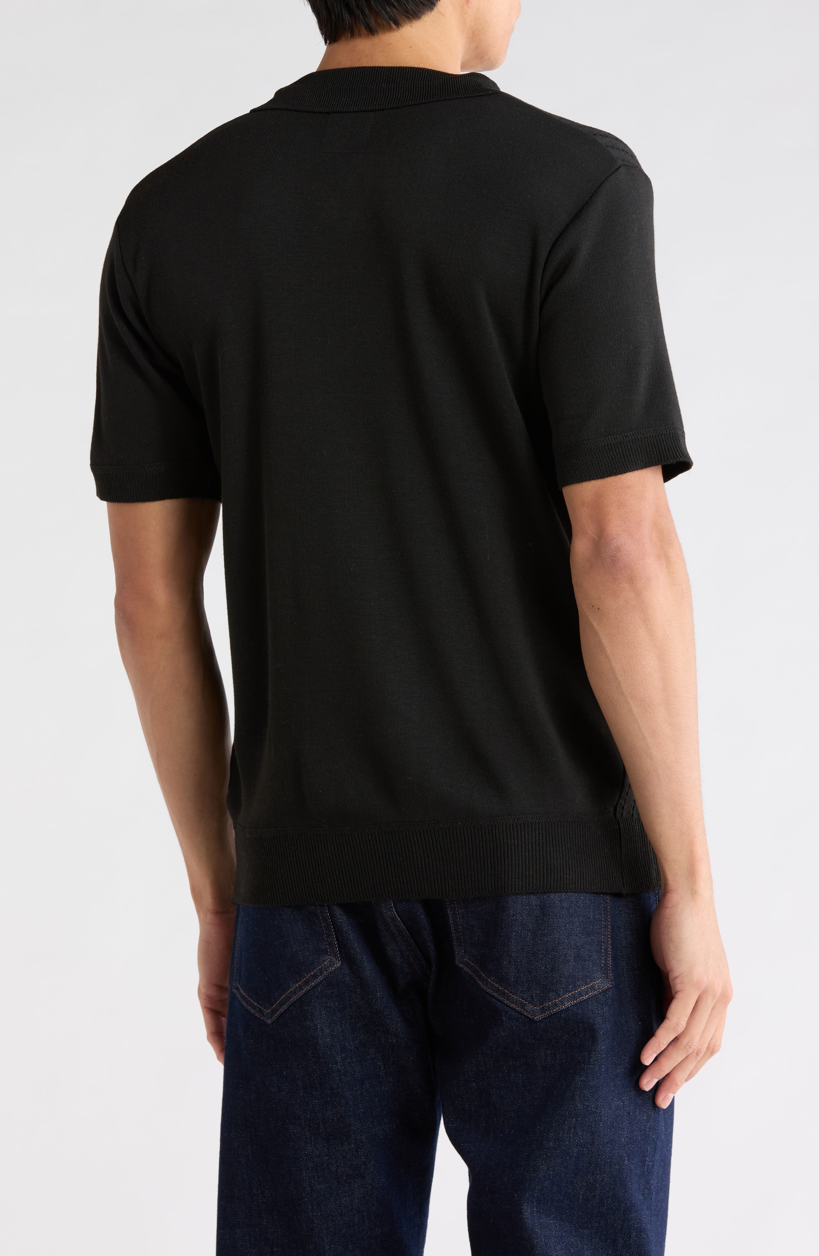 TOM BAINE Johnny Collar Knit Polo Sweater