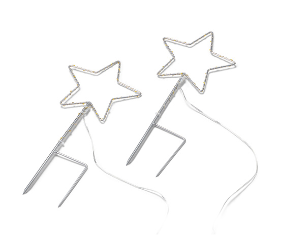 2 LED-Erdspieße »Stern«, klein