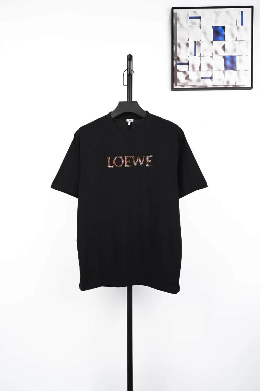 LOEWE Black Gradient Logo Embroidered T-Shirt product photo from LabelPicks