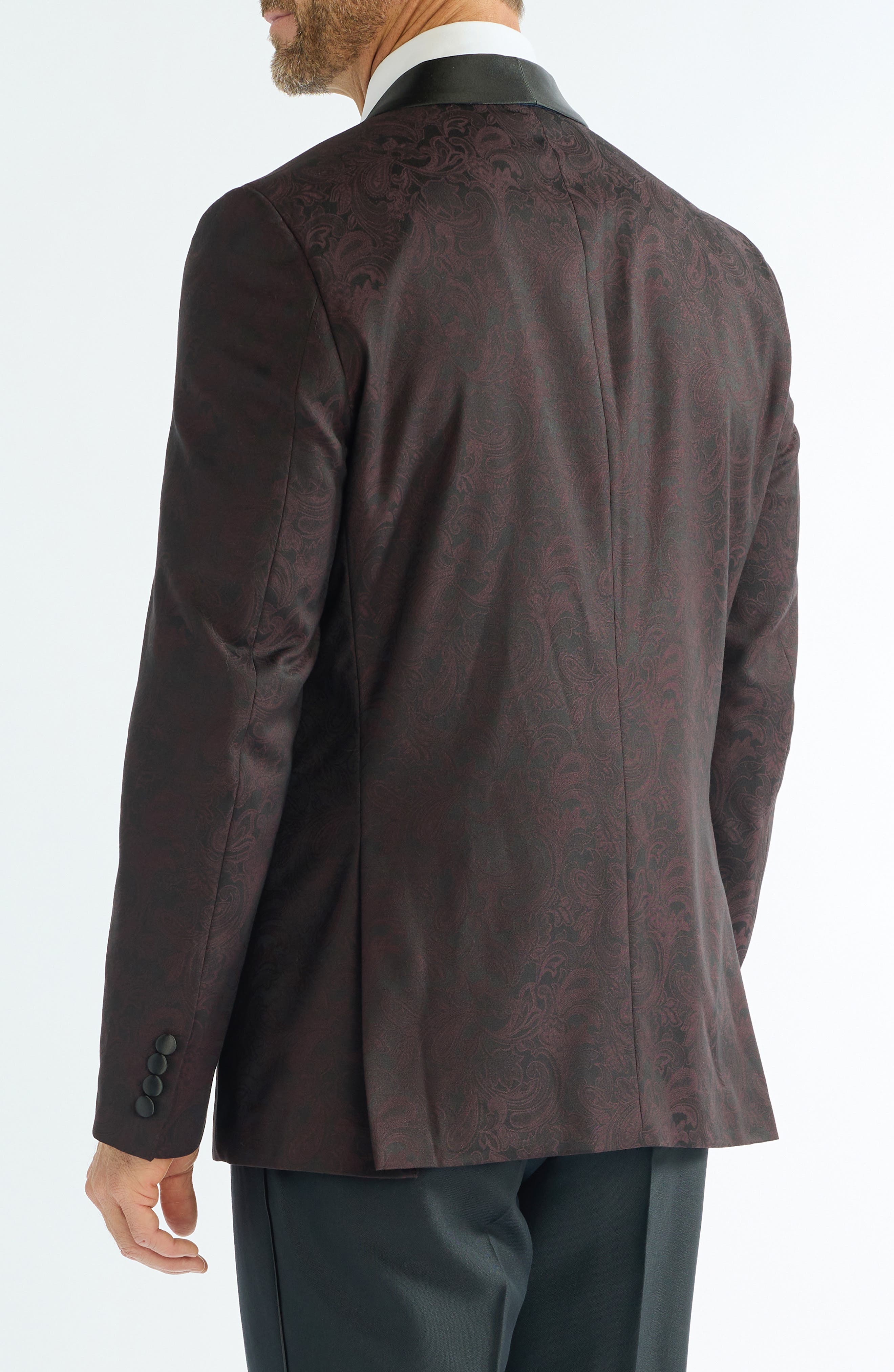 SAVILE ROW CO Paisley Jacquard Evening Jacket