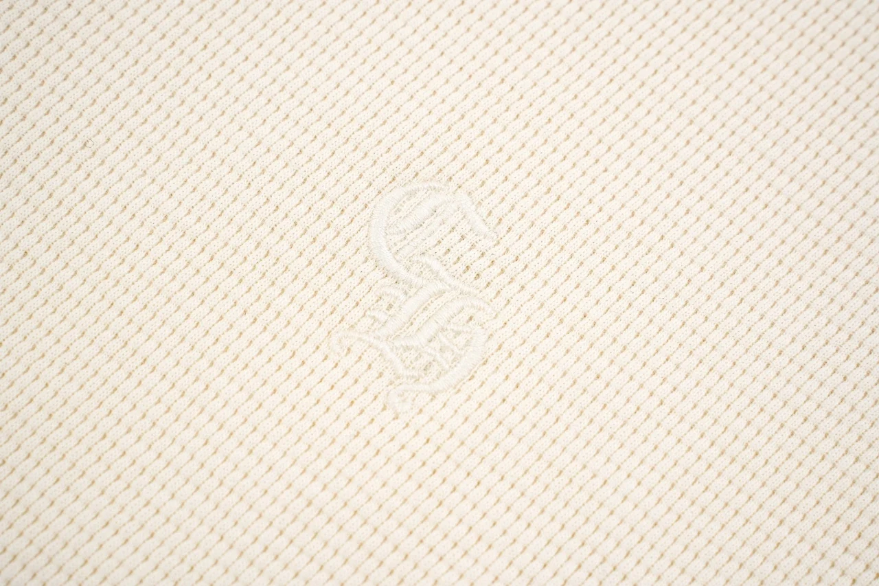 Chrome Hearts Cream Embroidered Silver Button Waffle Henley Long Sleeve product photo from LabelPicks