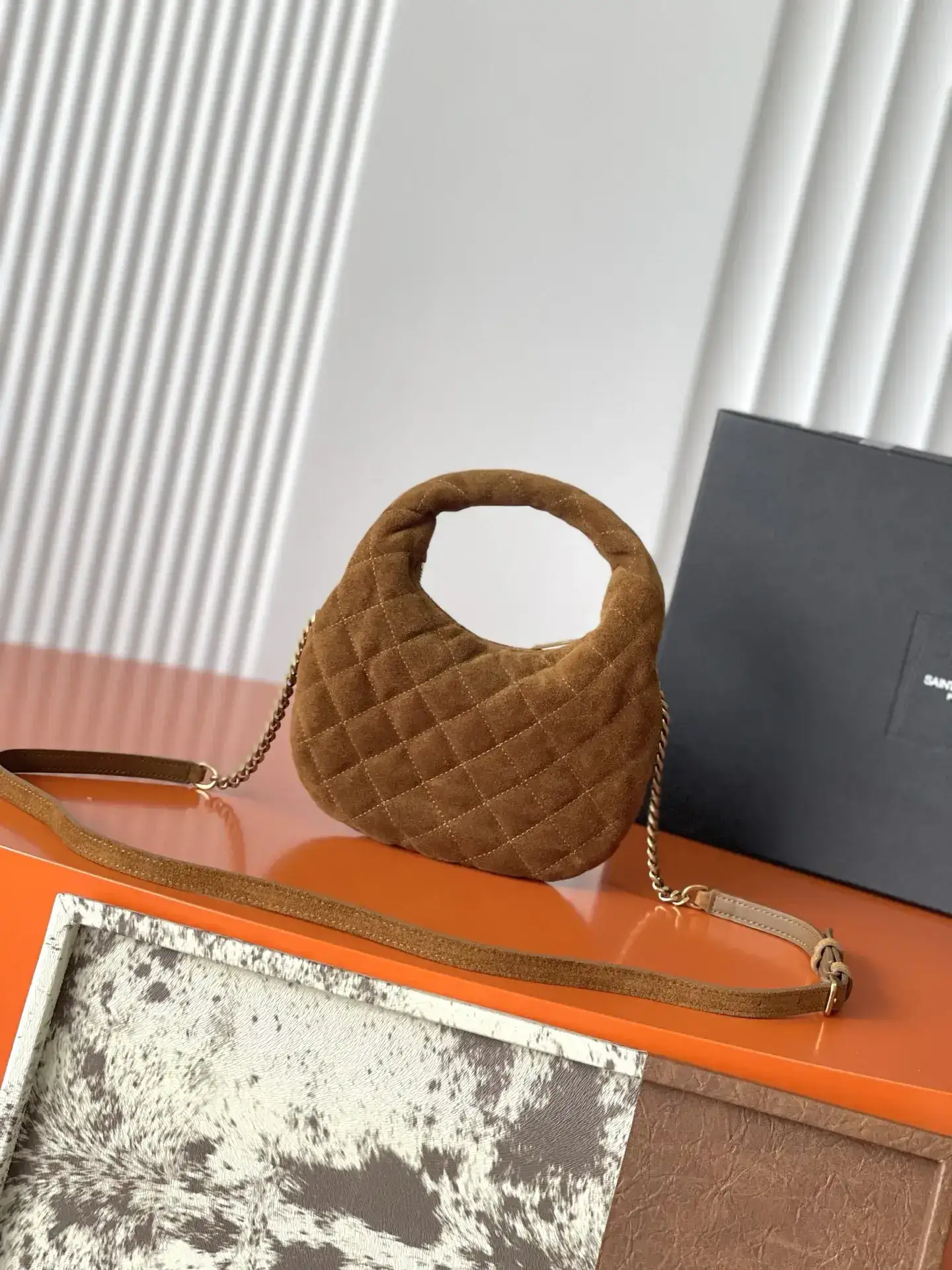 Saint Laurent Brown Quilted Leather Hobo Bag product photo from LabelPicks