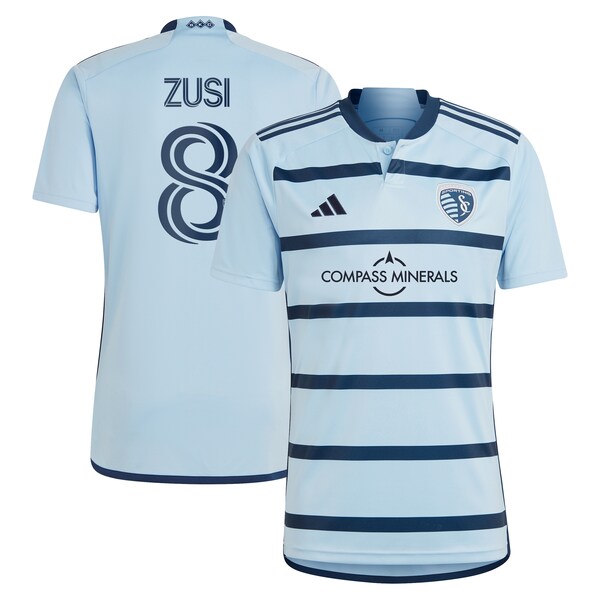 Graham Zusi Sporting Kansas City adidas 2024 Hoops 4.0 Replica Player Jersey - Light Blue