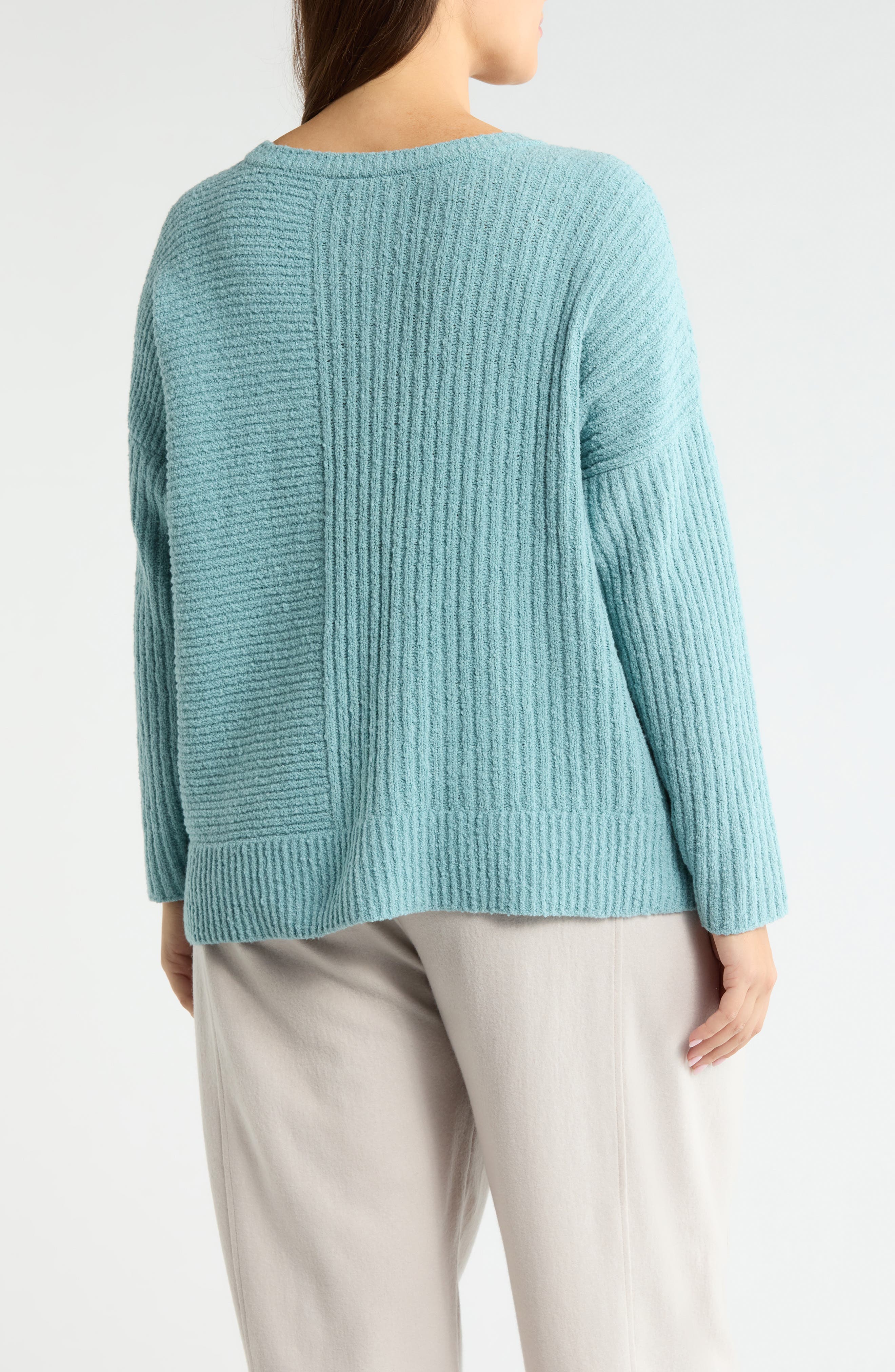 Eileen Fisher Crewneck Rib Organic Cotton Blend Sweater