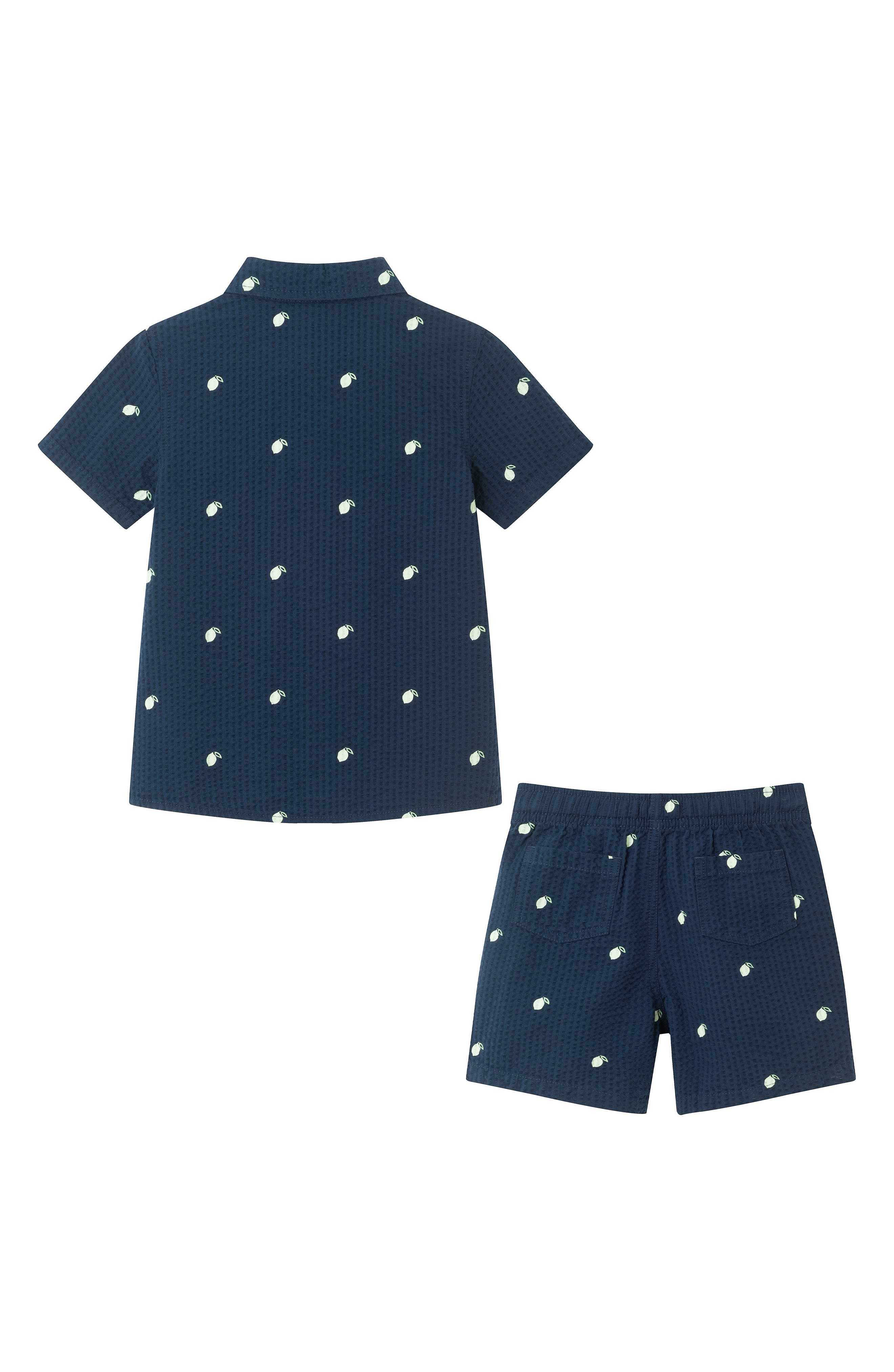 Andy & Evan Kids' Seersucker Lime Button Front Shirt & Shorts Set