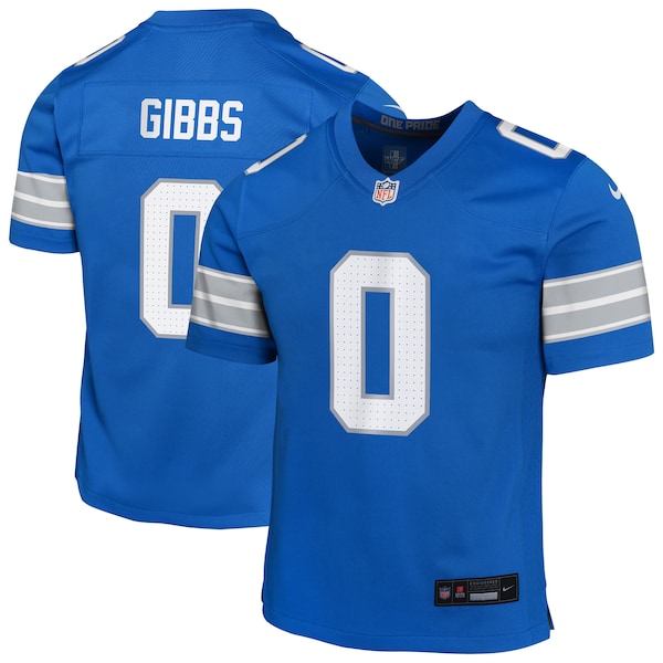 Jahmyr Gibbs Detroit Lions Nike Youth Team Game Jersey - Blue/White/Black