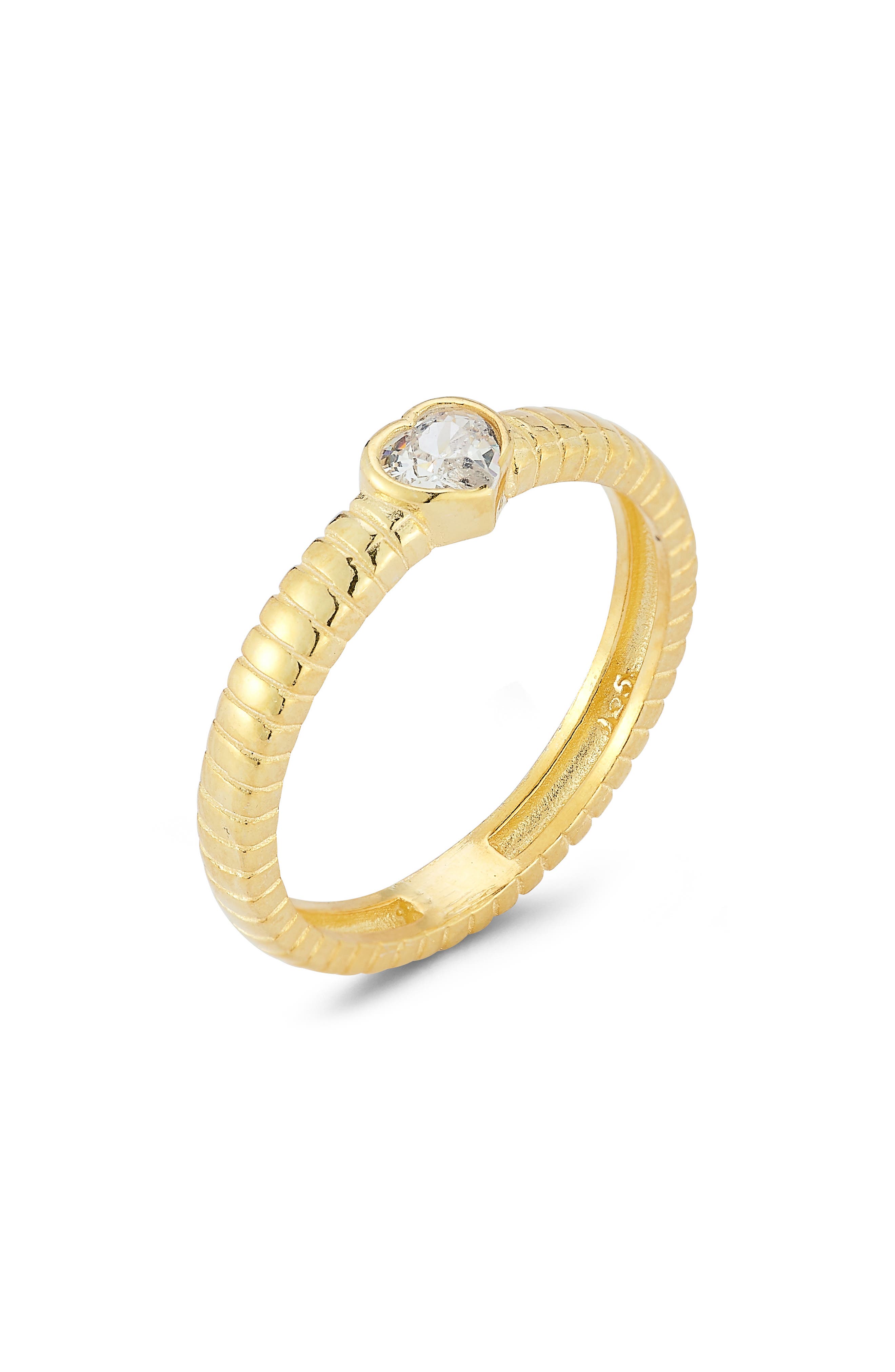SPHERA MILANO 14K Gold Plate Heart CZ Ring