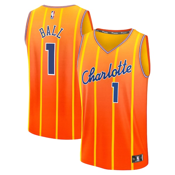 LaMelo Ball Charlotte Hornets  Youth 2025/26 City Edition Fast Break Jersey - Orange