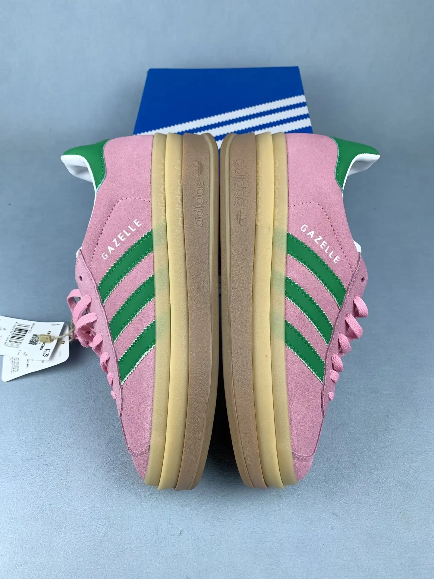 adidas Gazelle Bold True Pink Green Shoes product photo from LabelPicks