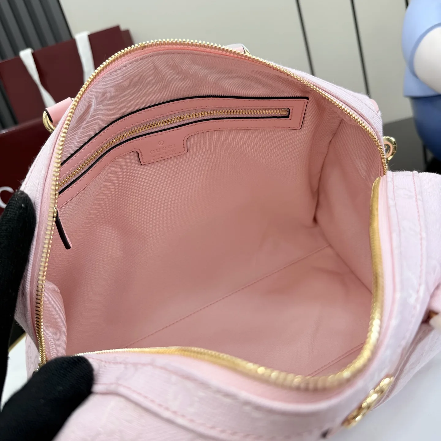 Gucci Pink Ophidia GG Supreme Canvas Top Handle Bag product photo from LabelPicks