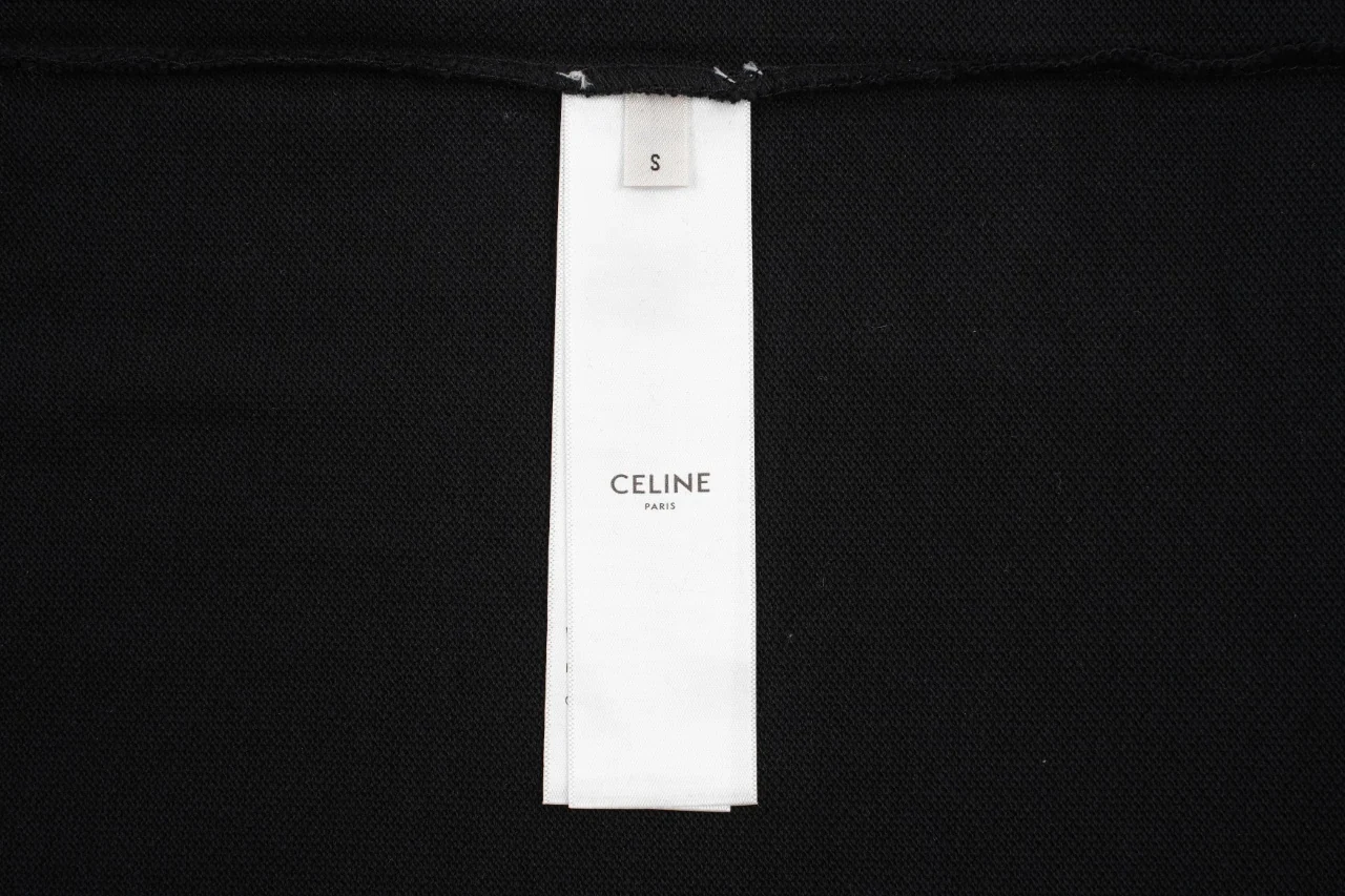 CELINE Black Triomphe Embroidered Polo Shirt product photo from LabelPicks