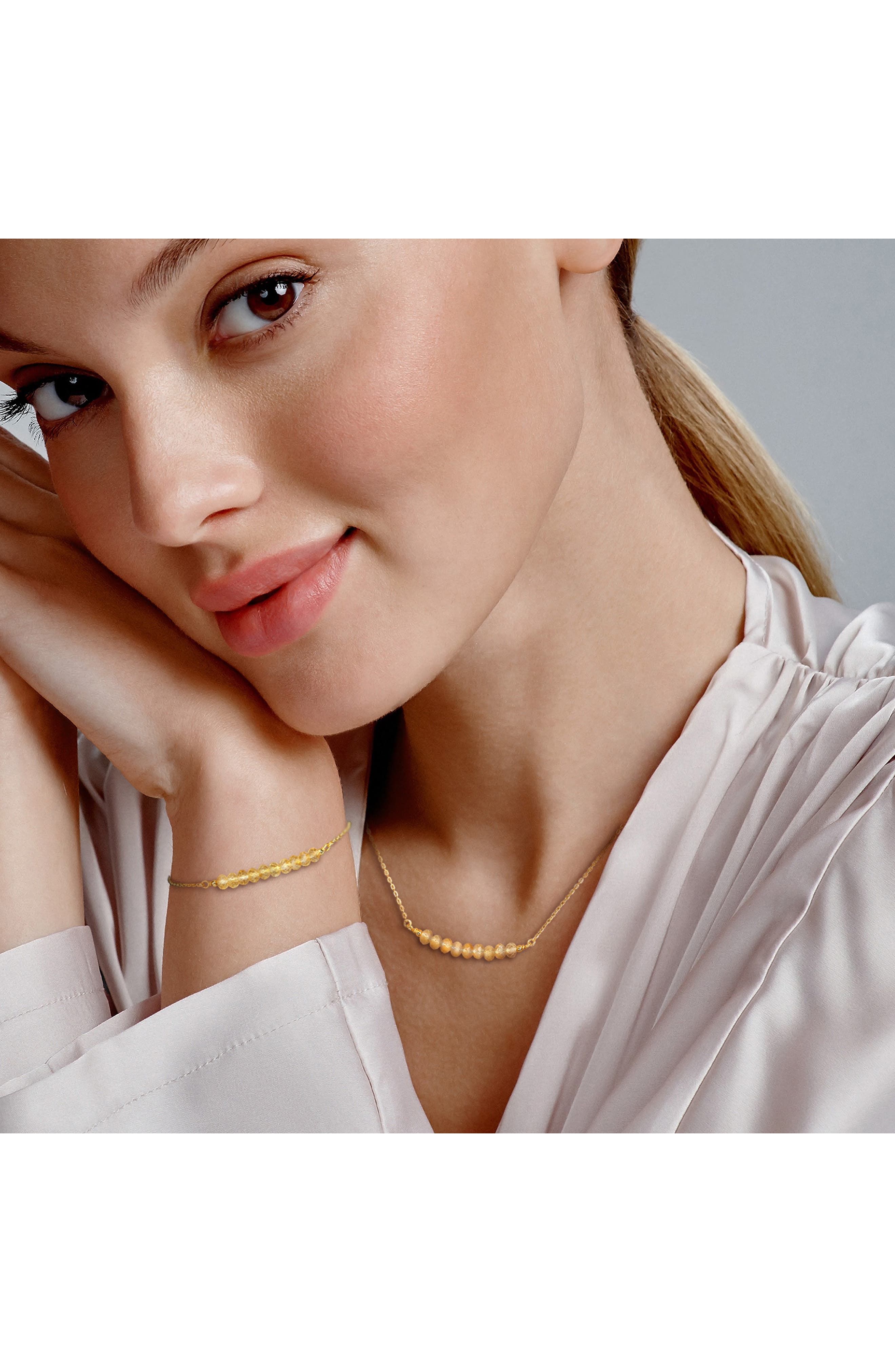 DELMAR Beaded Citrine Bracelet & Necklace Set