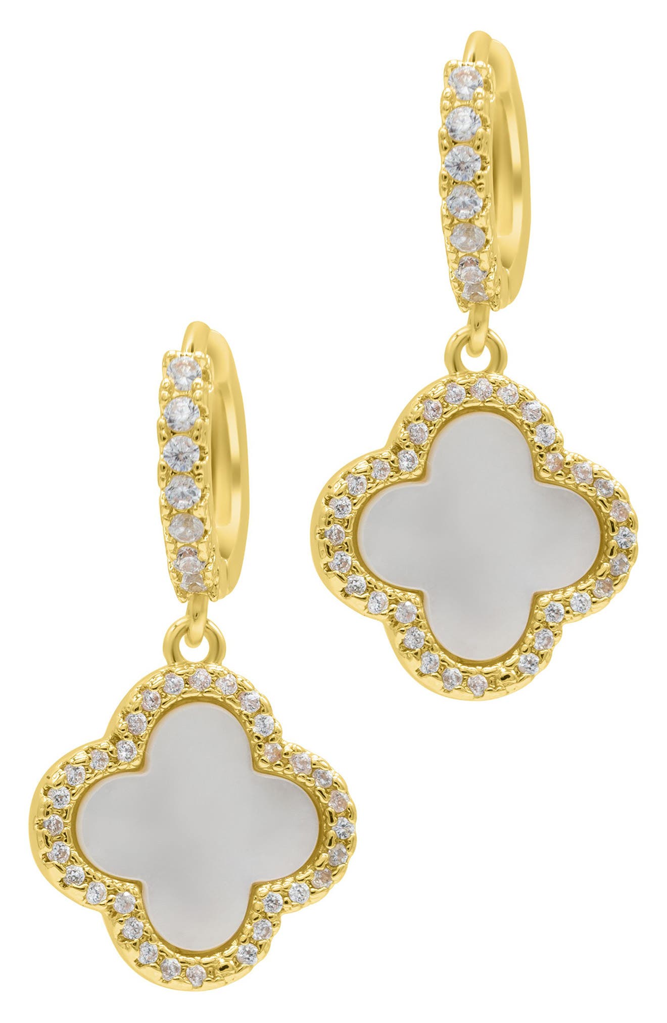 Adornia Clover Drop Earrings & Station Necklace Set
