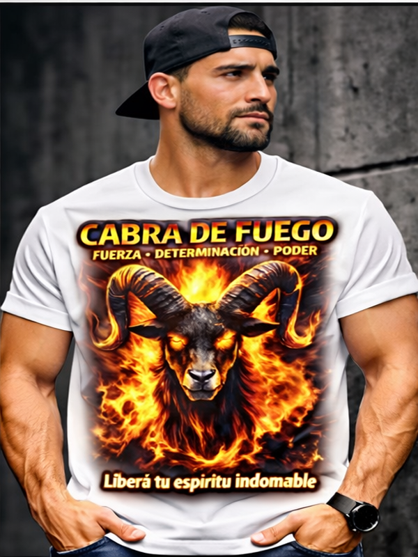 Remera Cabra de Fuego – Fuerza Indomable