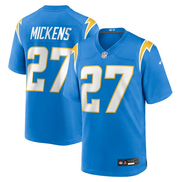 R.J. Mickens Los Angeles Chargers Nike Team Game Jersey -  Powder Blue