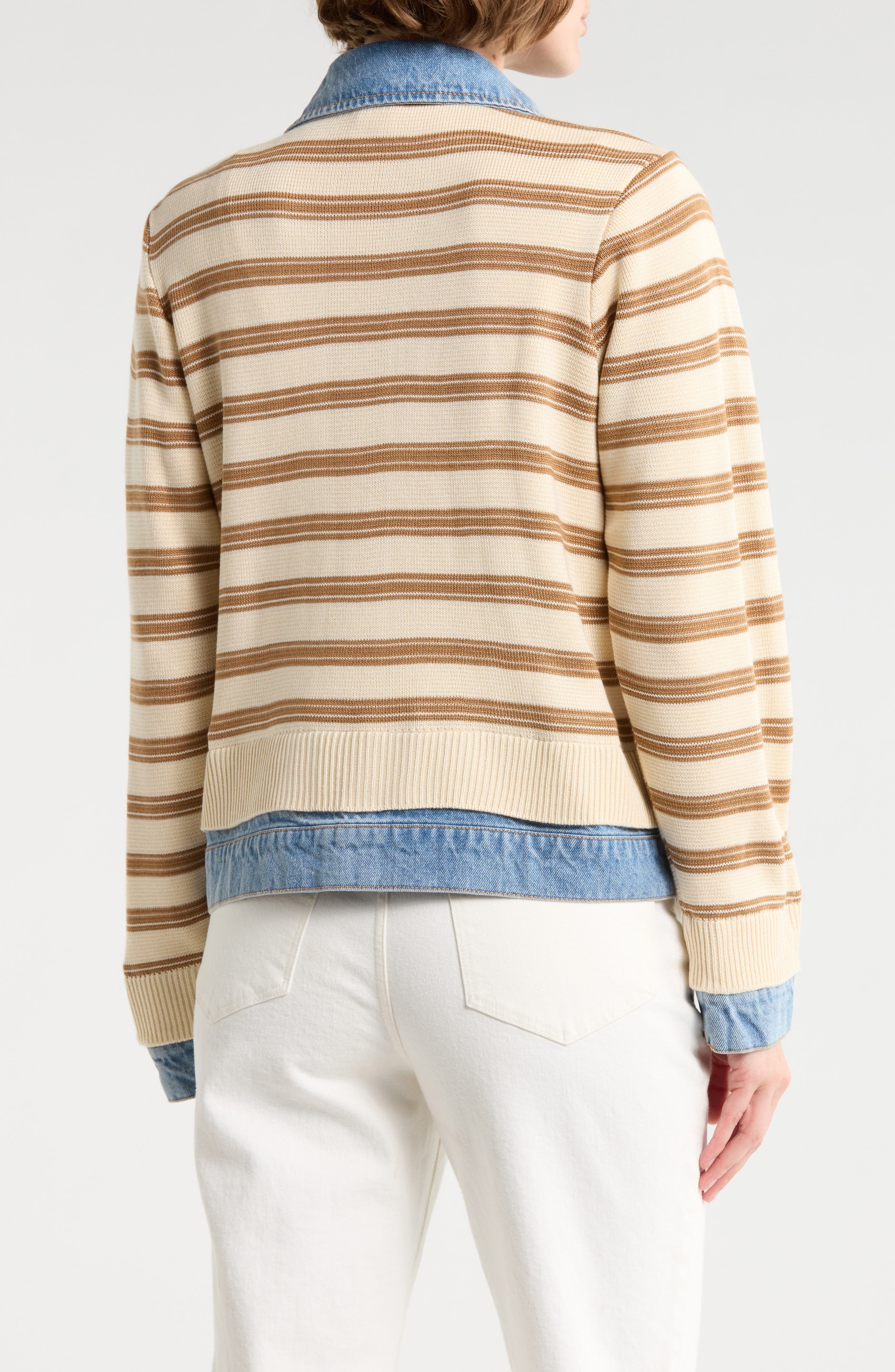 Democracy Stripe Mixed Media Jacket