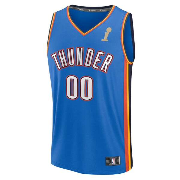 Oklahoma City Thunder  2025 NBA Finals Champions Fast Break Replica Custom Jersey - Blue - Icon Edition
