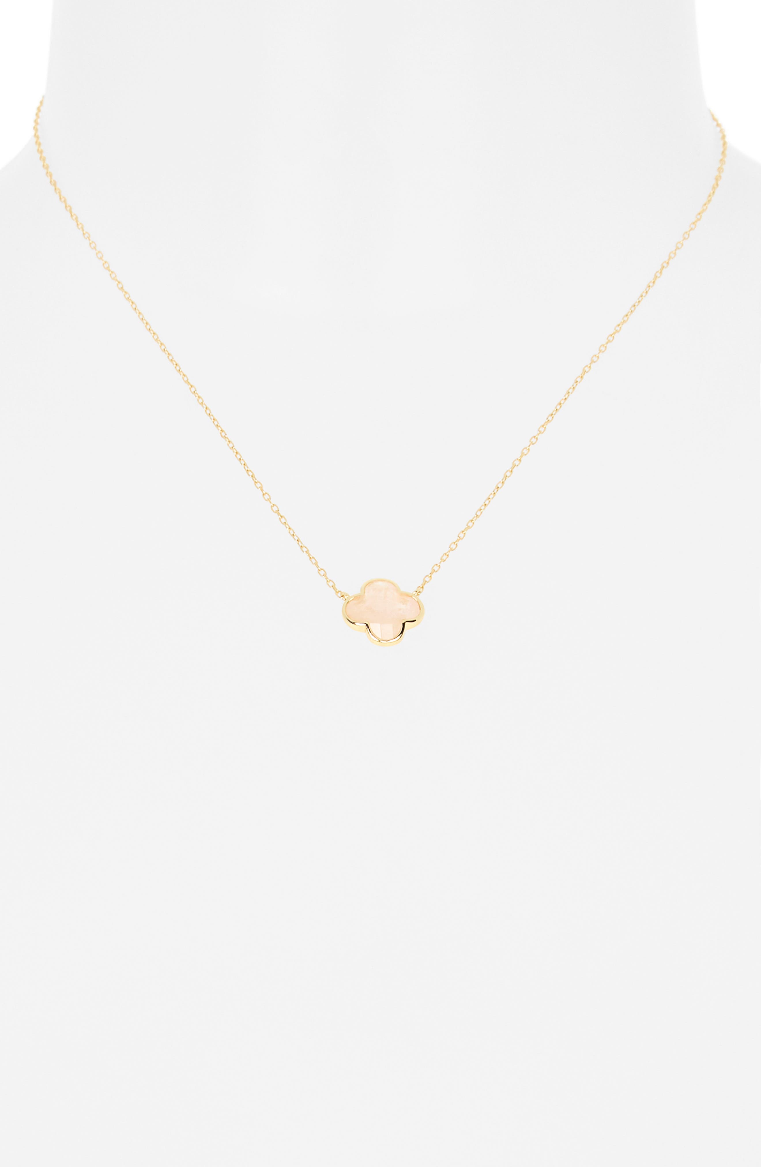 ARGENTO VIVO Rose Quartz Clover Pendant Necklace