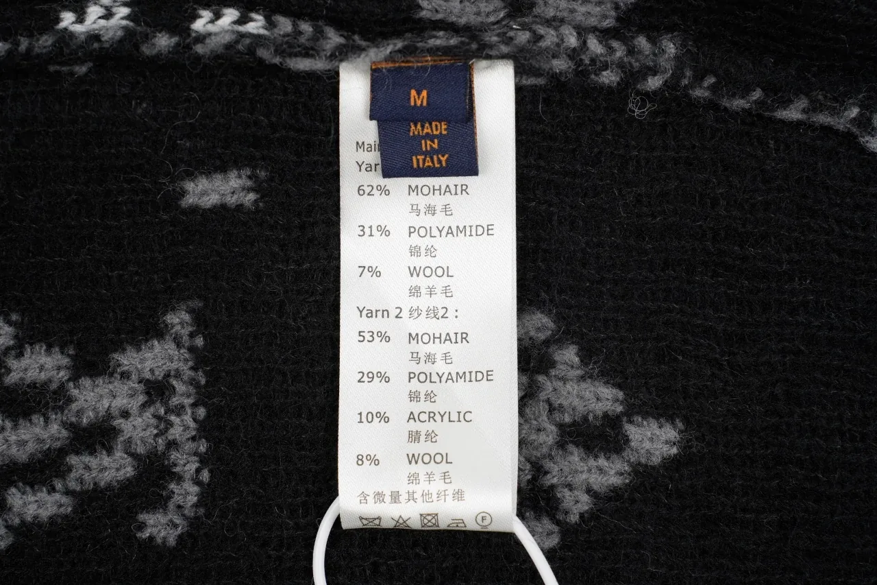 Louis Vuitton Black White Monogram Mohair Blend Cardigan product photo from LabelPicks