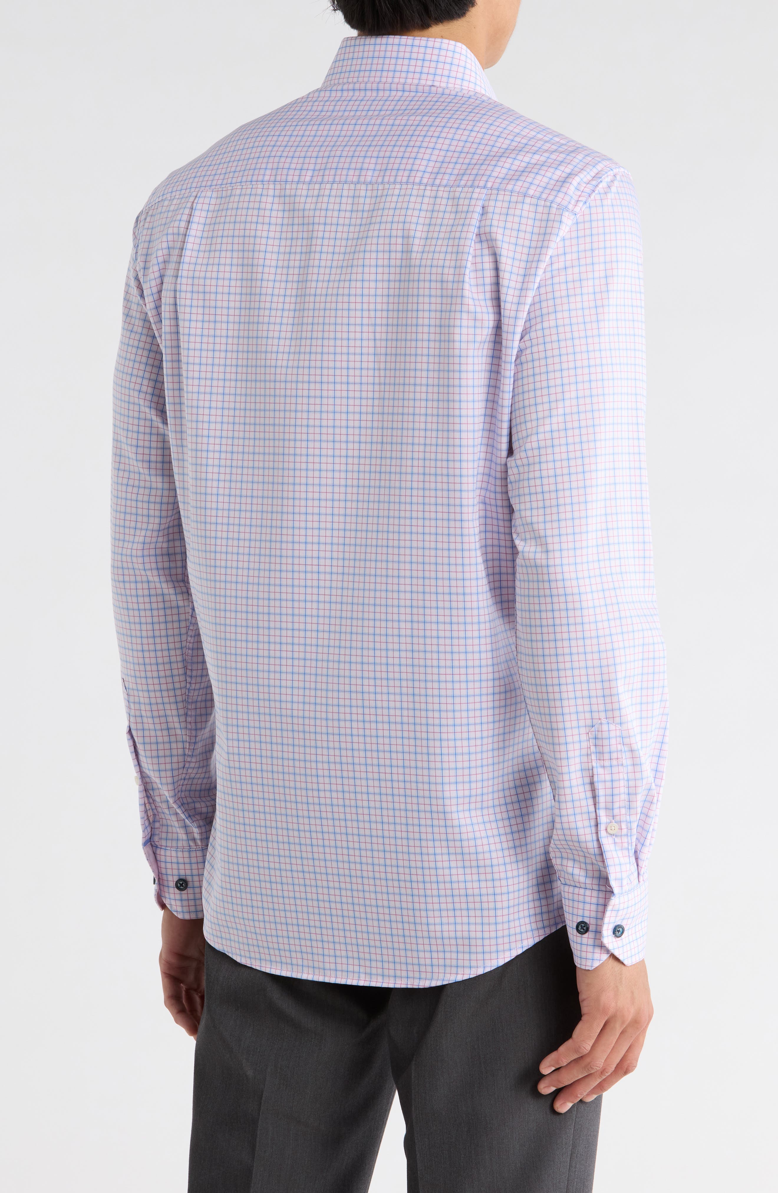 Duchamp Check Print Slim Fit Dress Shirt
