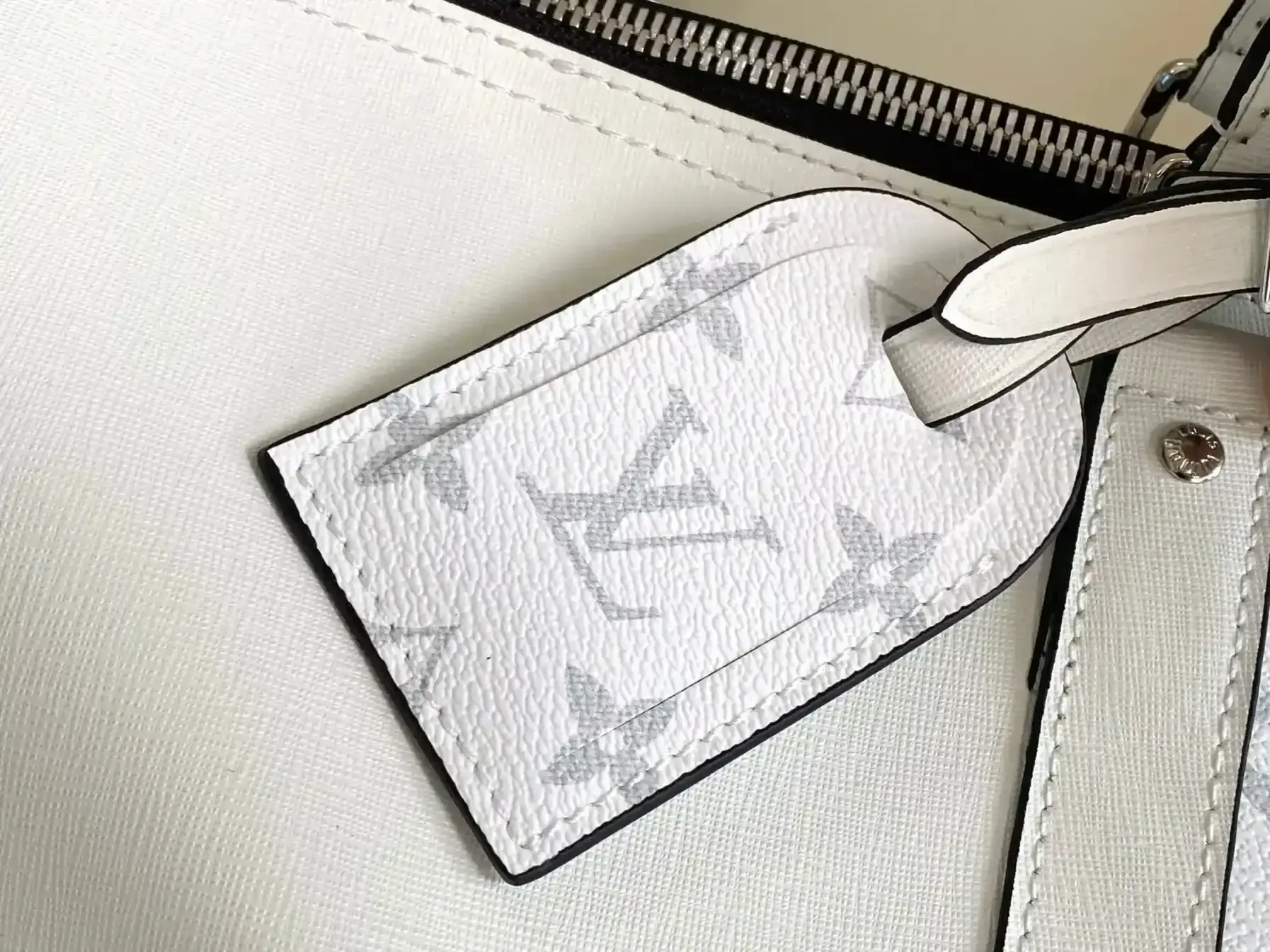 Louis Vuitton Keepall White Canvas and Leather Tote Bag product photo from LabelPicks