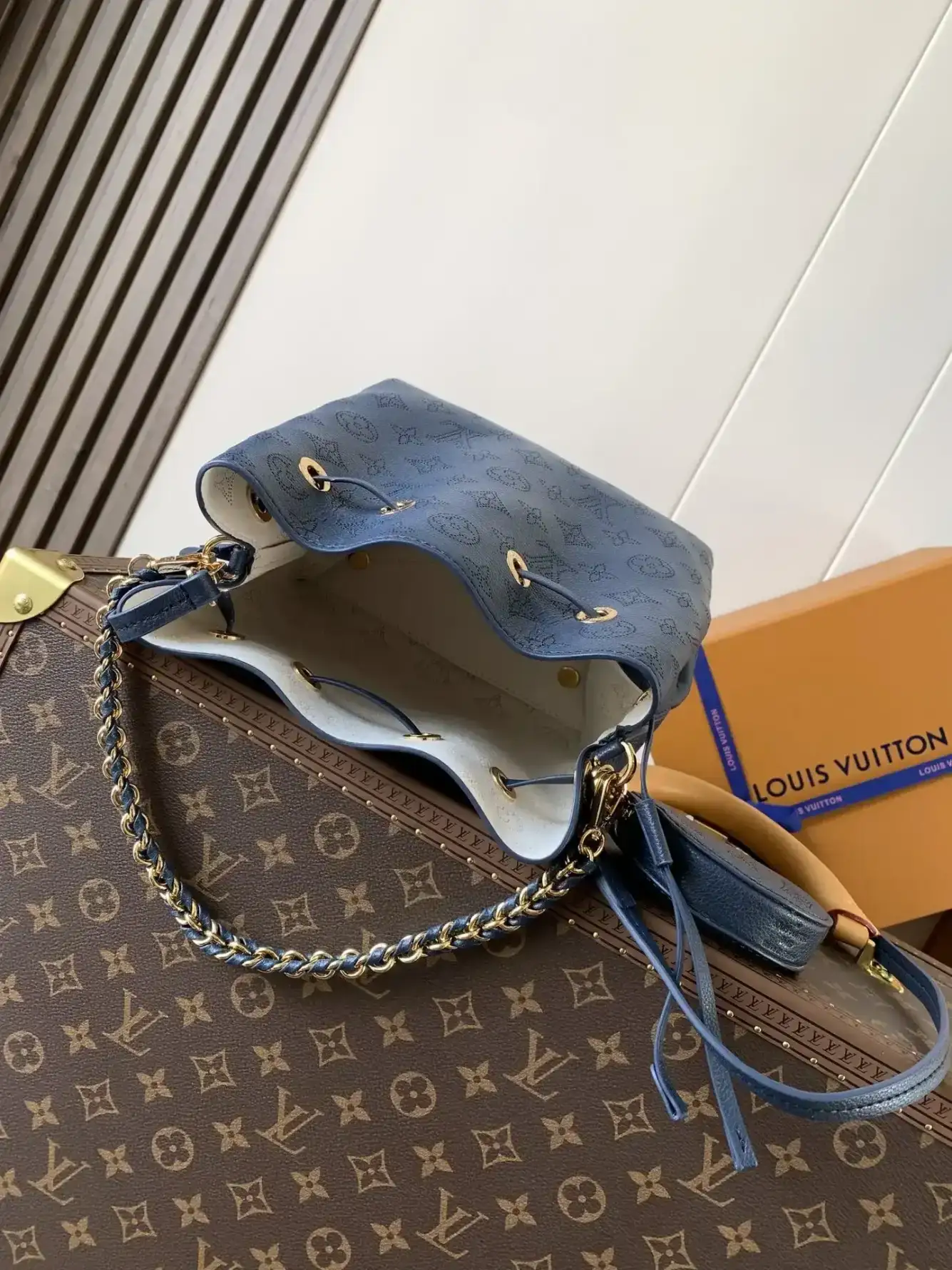 Louis Vuitton Navy Calfskin Bucket Bag product photo from LabelPicks