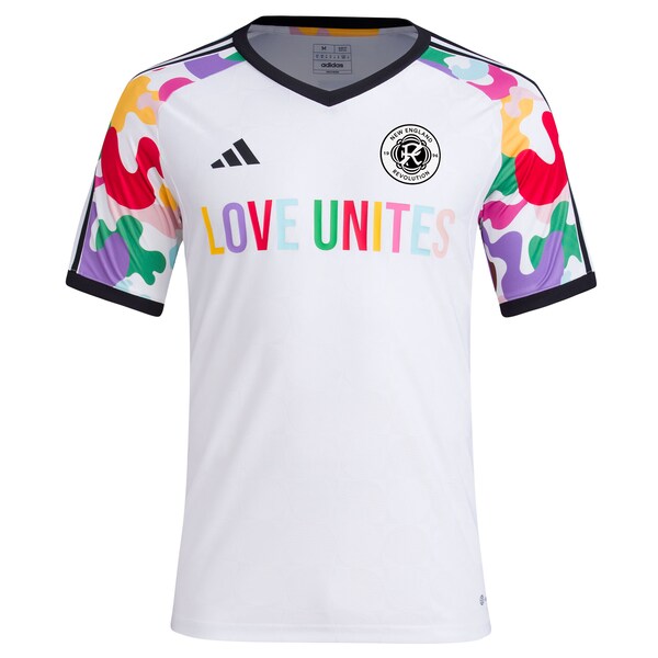 New England Revolution adidas 2024 Pride Pre-Match Top - White