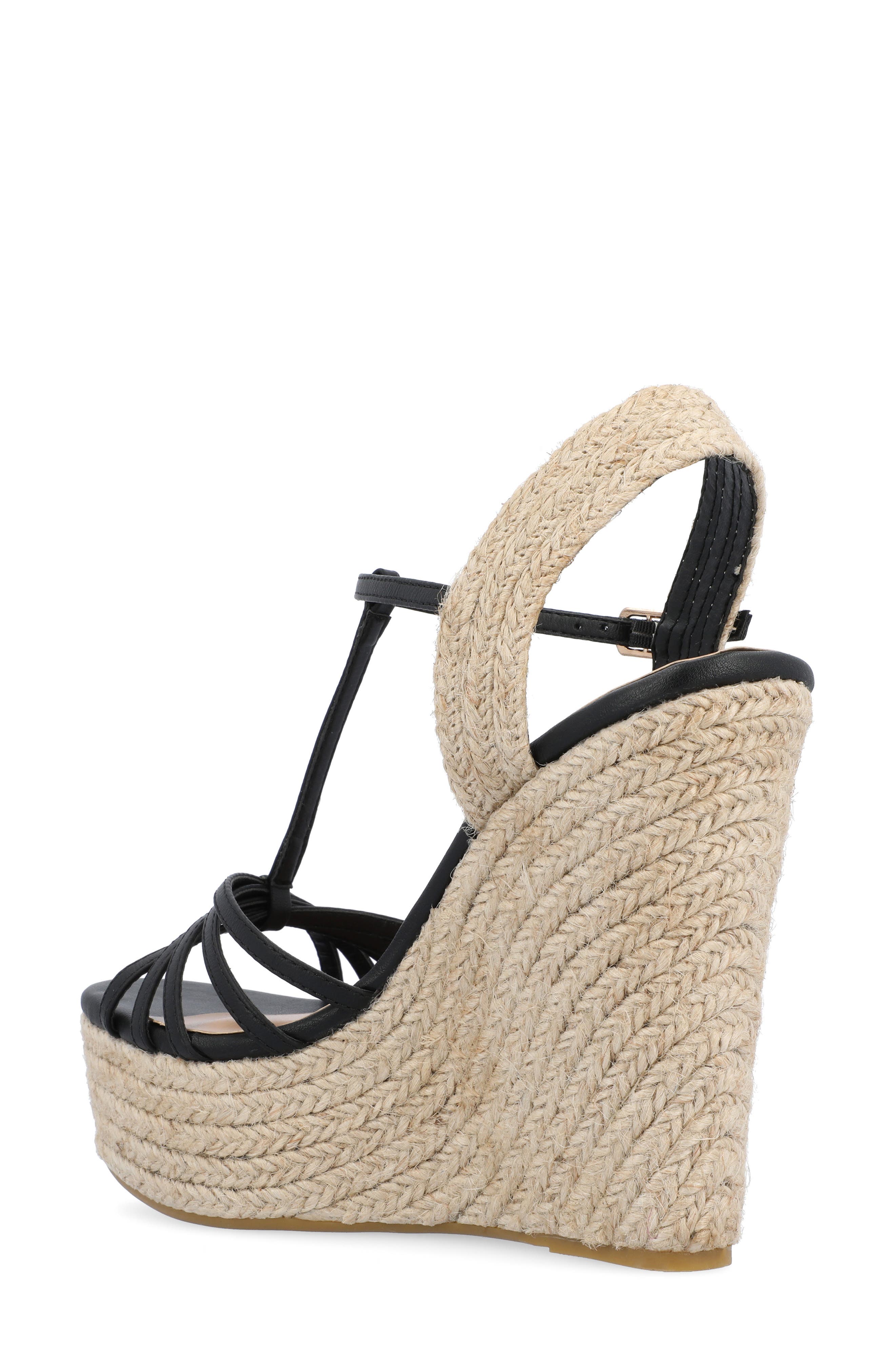 Journee Collection Yara T-Strap Espadrille Wedge Platform Sandal