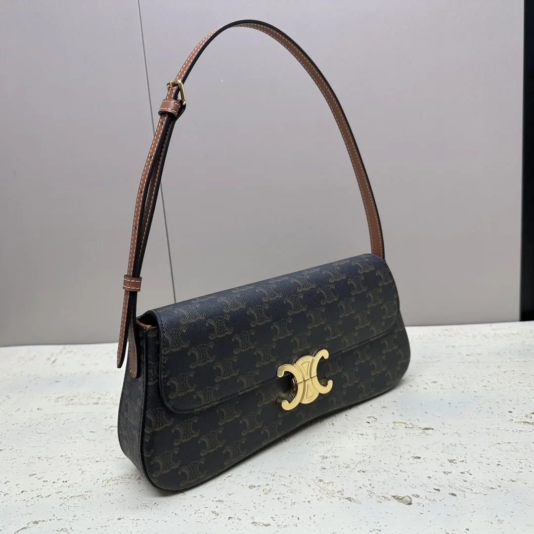 Celine Silver Triomphe Lambskin Shoulder Bag product photo from LabelPicks