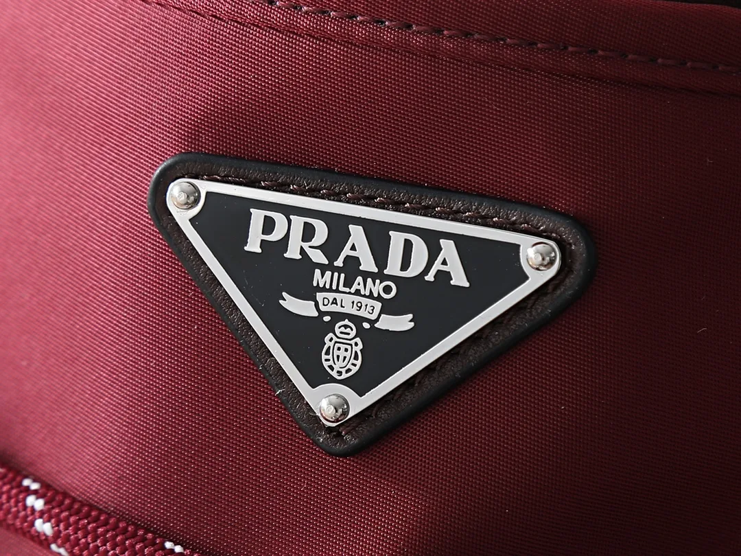 Prada Burgundy Woven Leather Bucket Bag product photo from LabelPicks