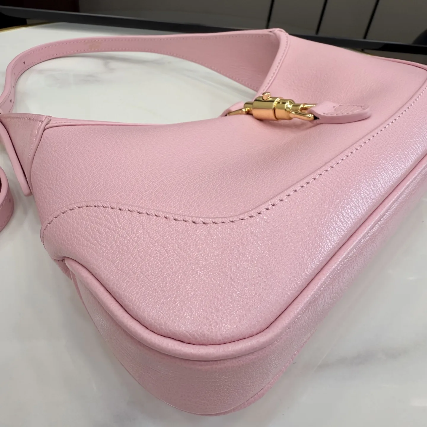 Gucci Jackie Pink Grained Leather Shoulder Bag product photo from LabelPicks