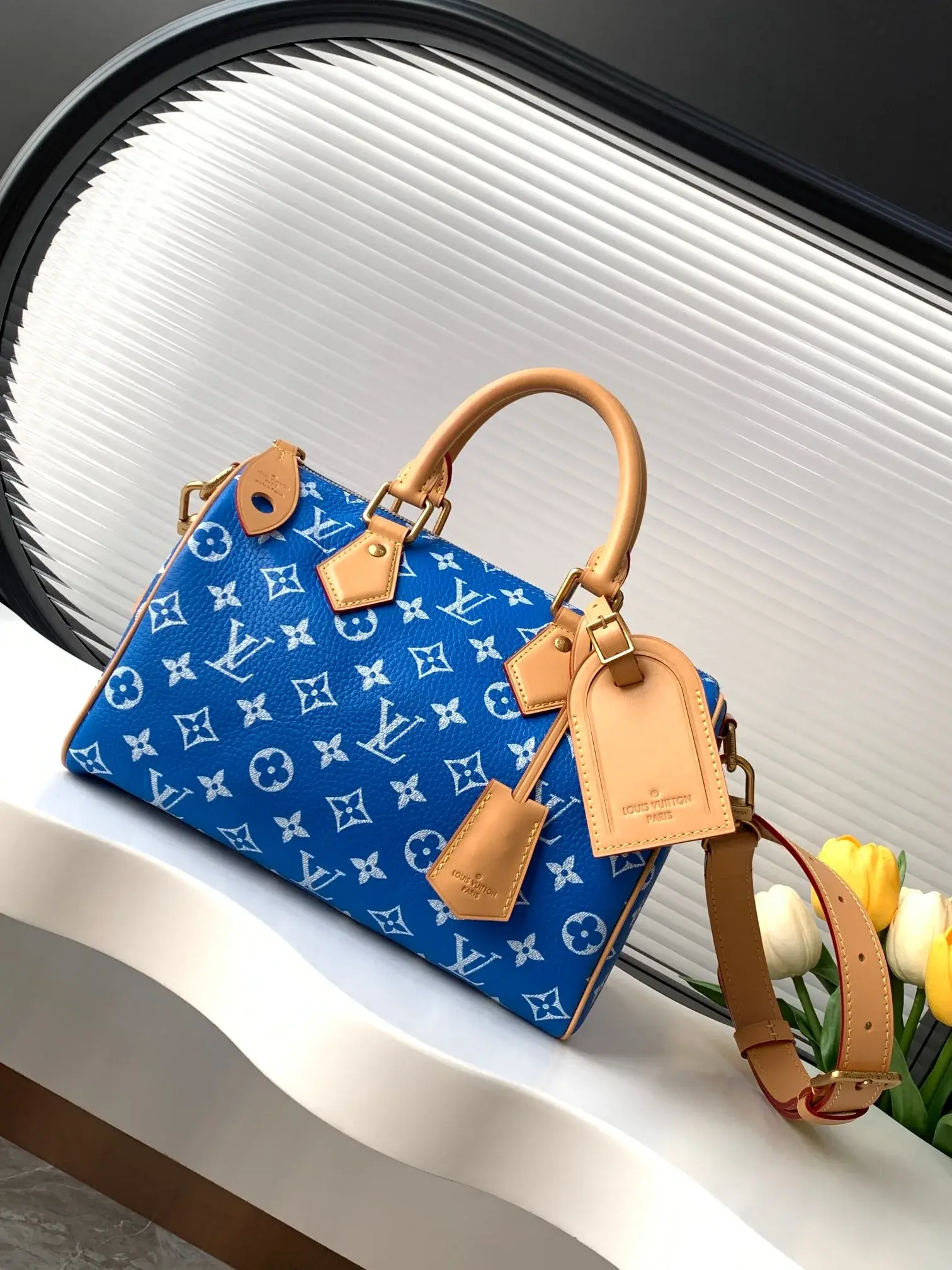 Louis Vuitton Speedy Blue Lambskin Top Handle Bag product photo from LabelPicks
