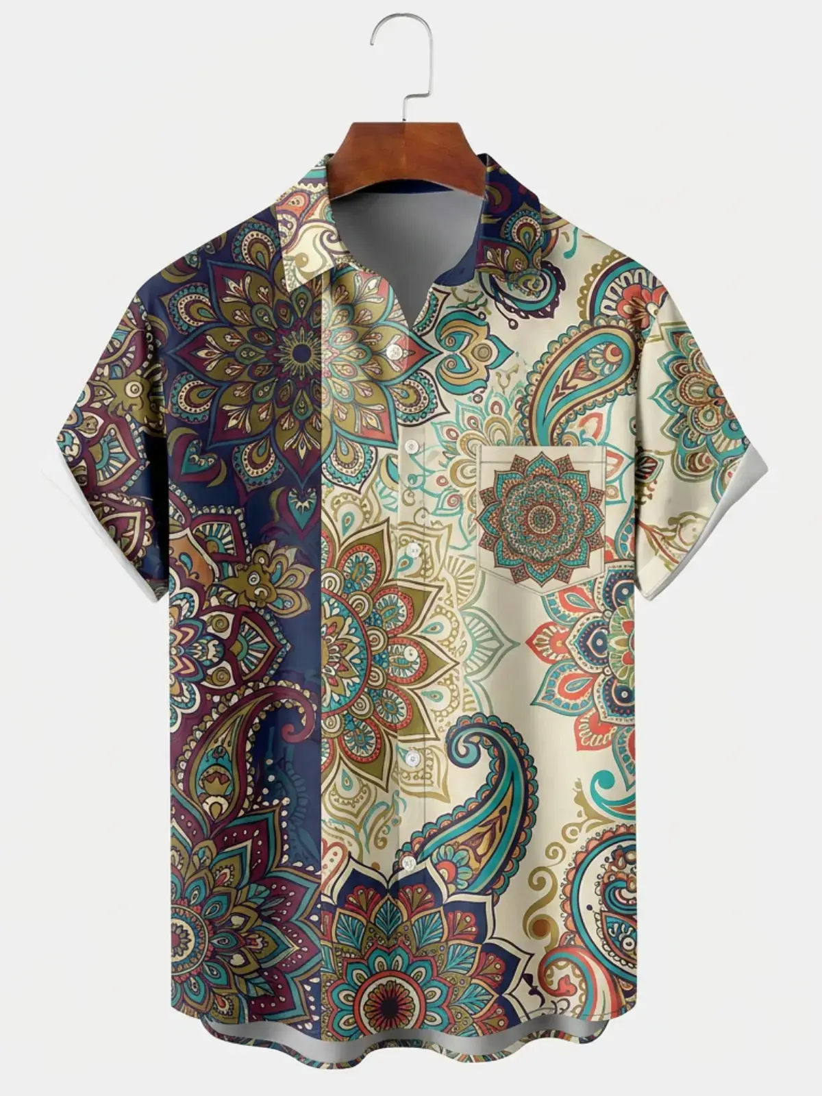 Men's printed shirts Mandala Paisley Pattern Aloha Shirt