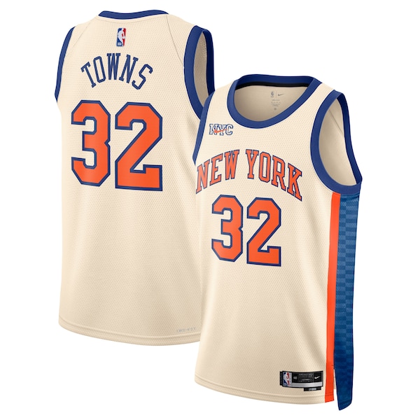 Karl-Anthony Towns New York Knicks Nike Unisex 2025/26 Swingman Jersey - Cream - City Edition